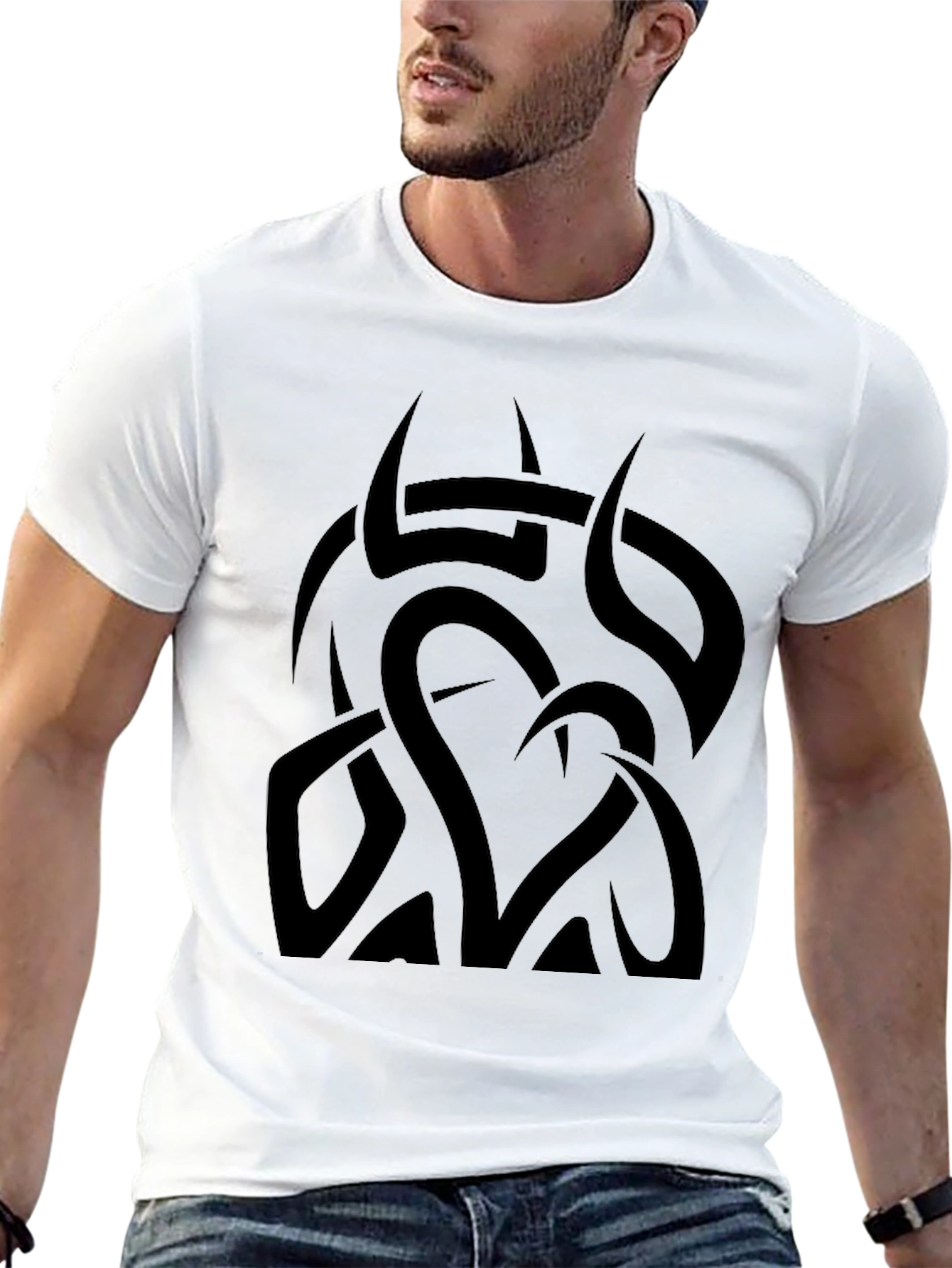 Black Tribal Heart Tee - Men's Graphic T-Shirt view 13