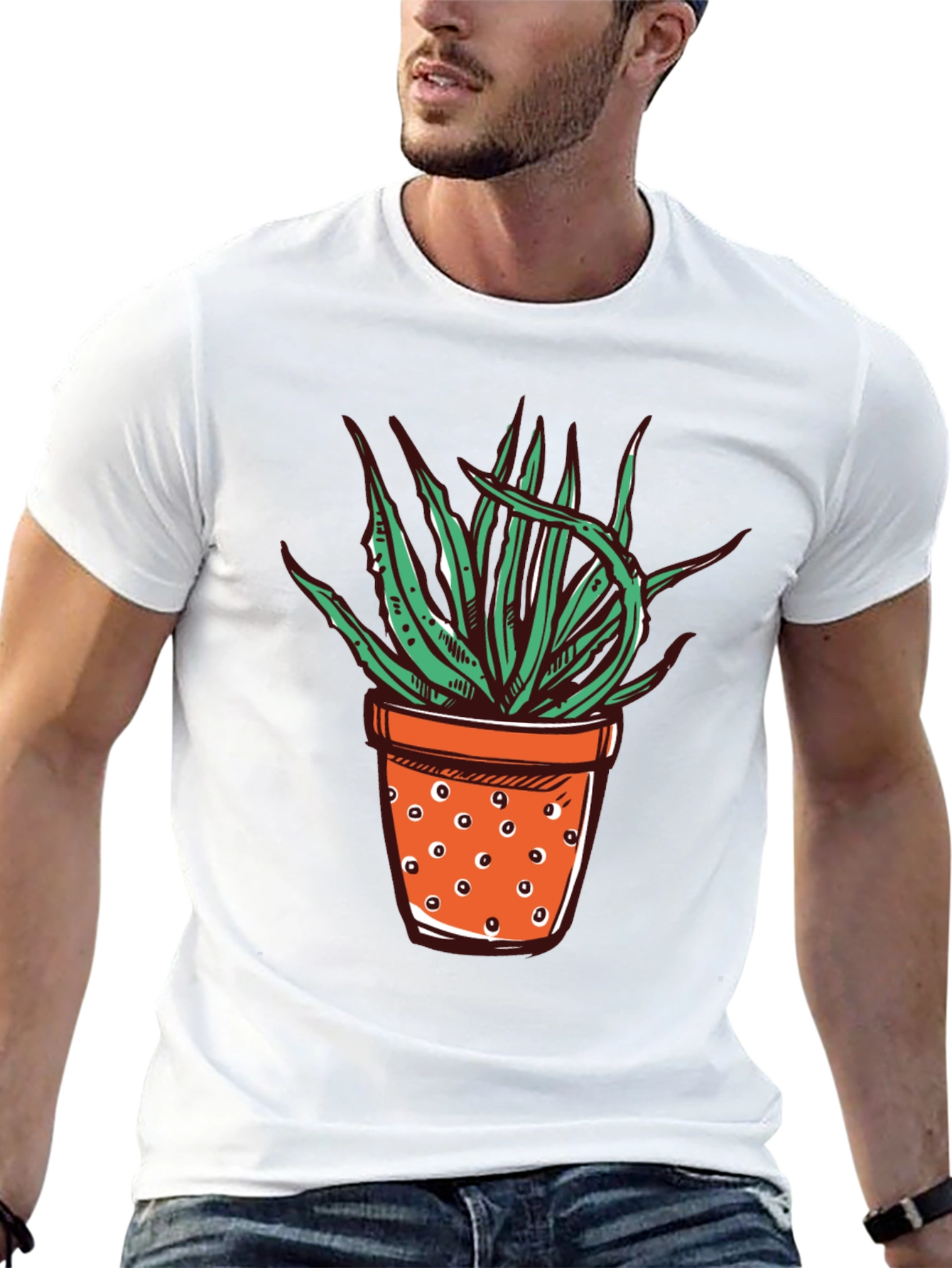 Black Potted Plant Graphic Tee - Unique Design view 13