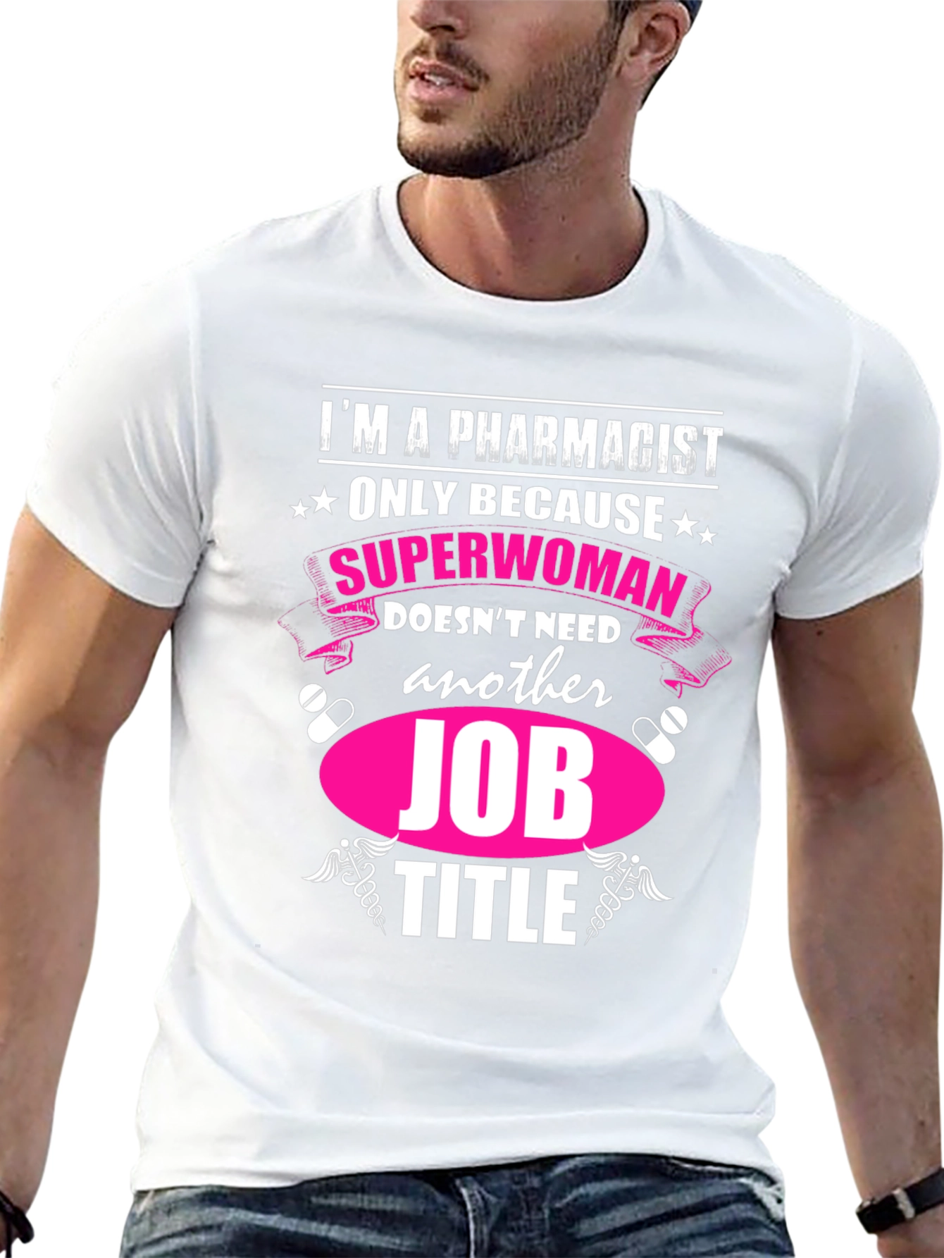 Black Pharmacist Superwoman T-Shirt - Funny Job Title Tee view 13