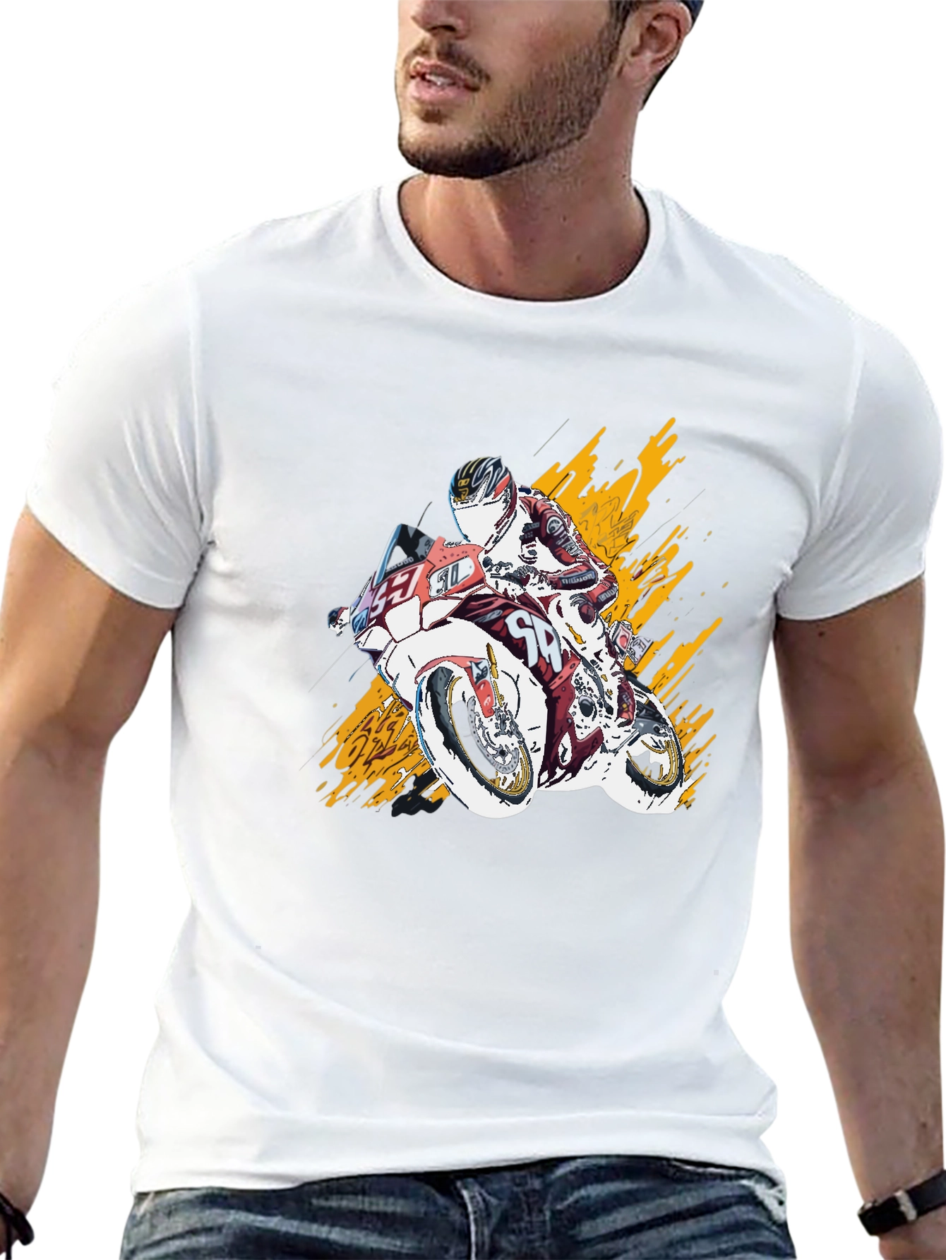 Black Motorcycle Rider Graphic T-Shirt - Bold Design view 13