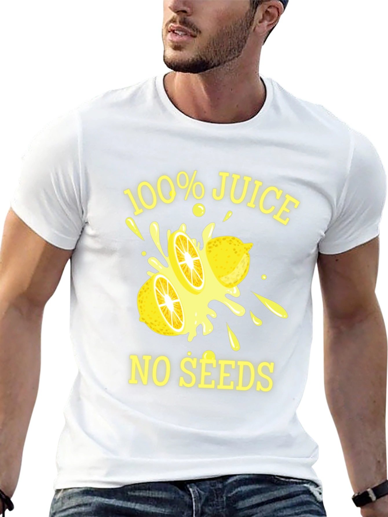 Black 100% Juice No Seeds T-Shirt - Black Graphic Tee view 13