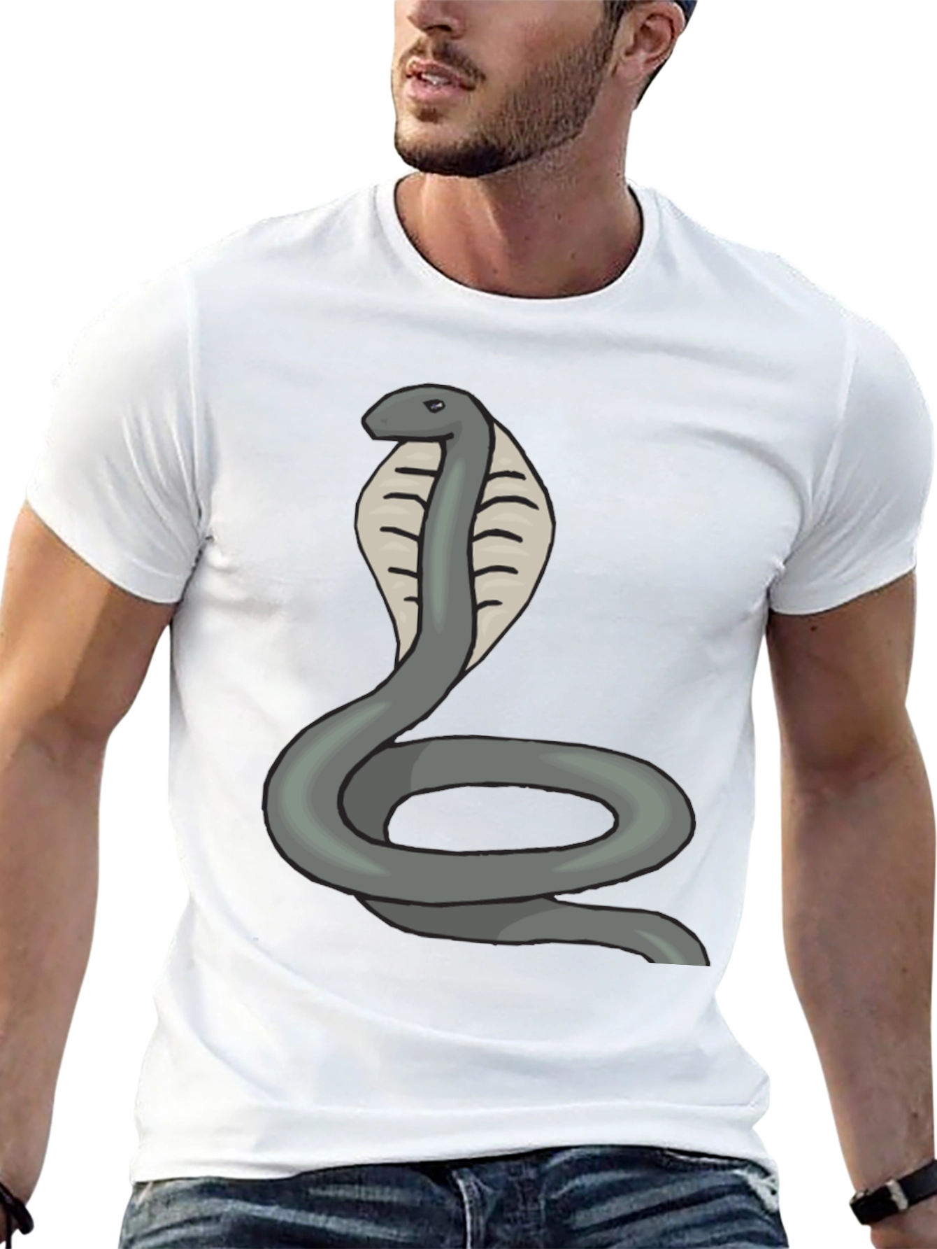Black Cobra Snake Graphic Tee - Mens Black T-Shirt view 13