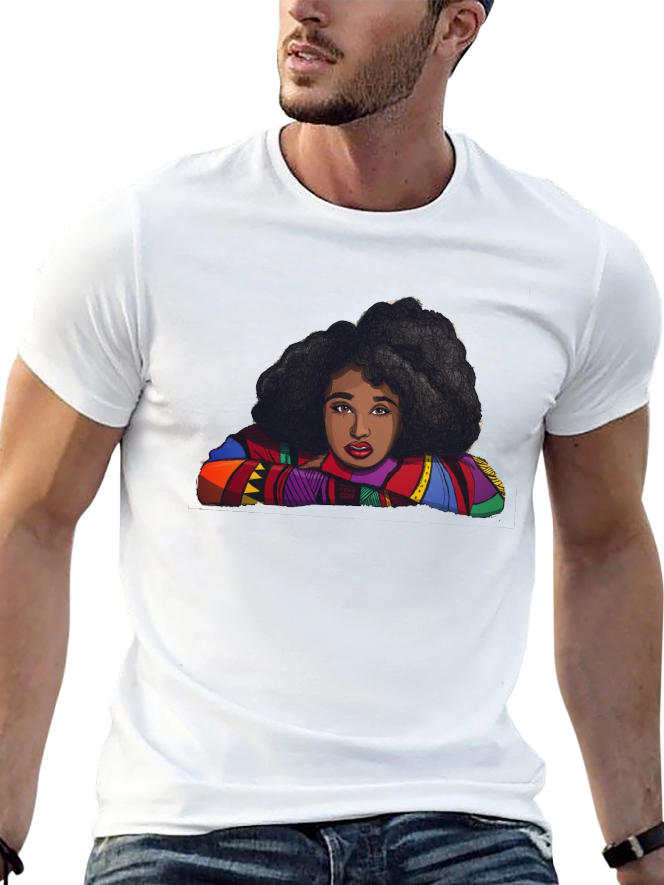 Black Unique Graphic Print T-Shirt view 13