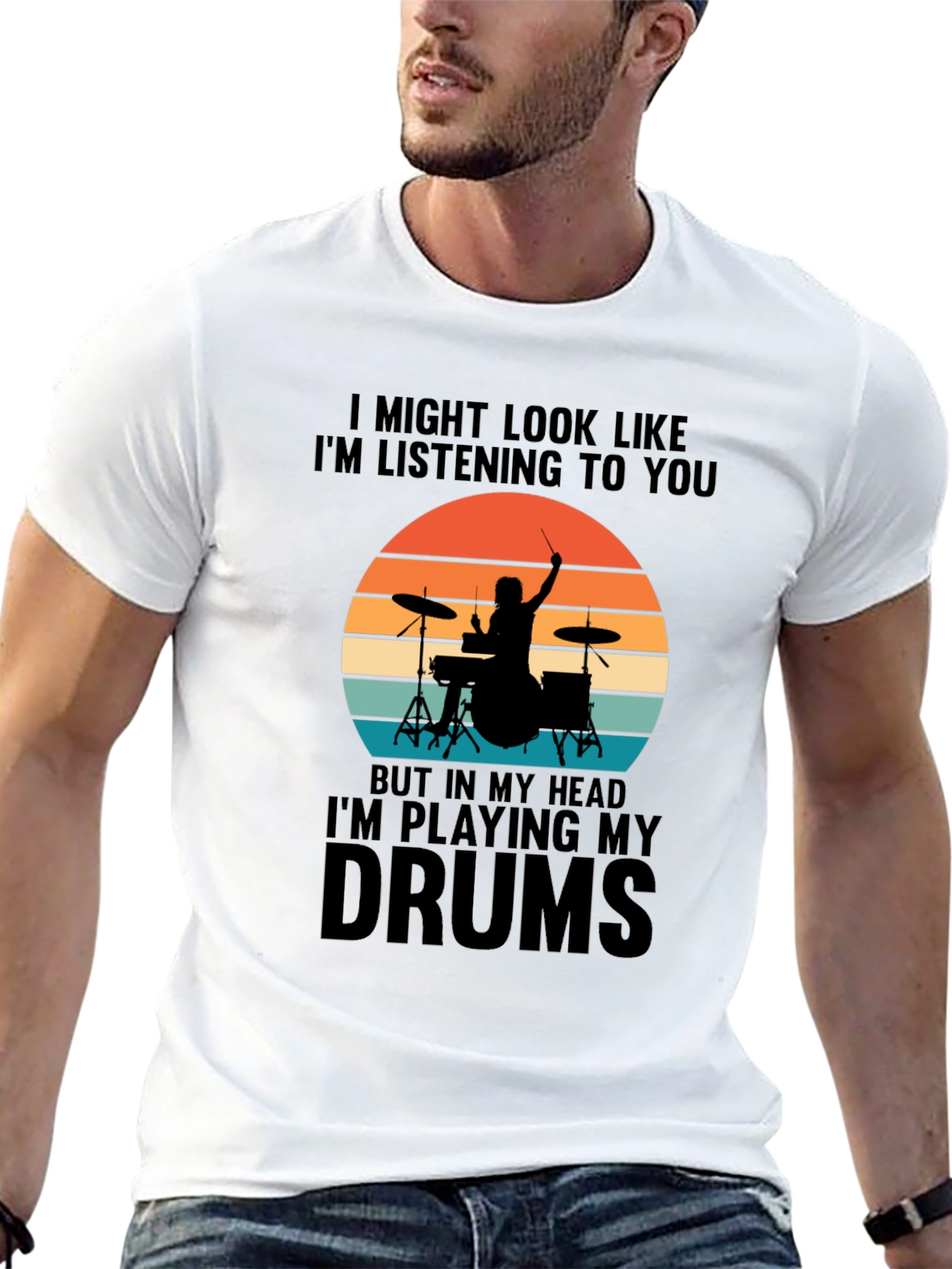 Black Drummer Graphic Tee - "I'm Playing My Drums" view 13