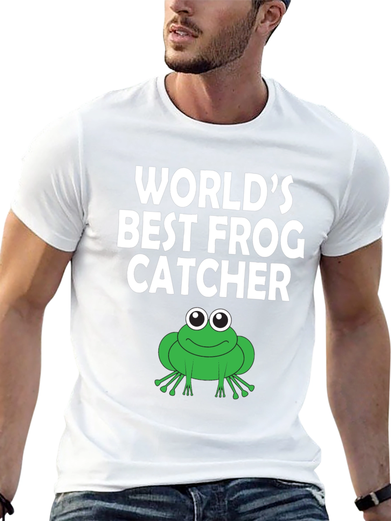 Black World's Best Frog Catcher T-Shirt view 13