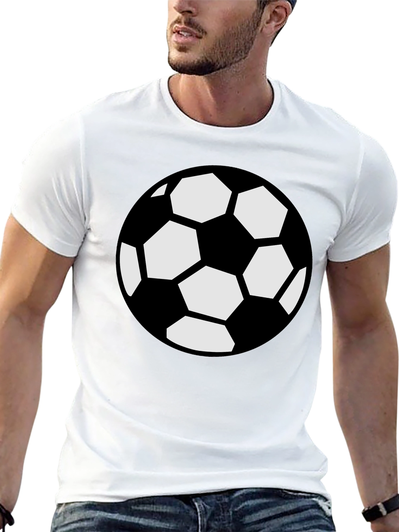 Black Soccer Ball Graphic Black T-Shirt view 13