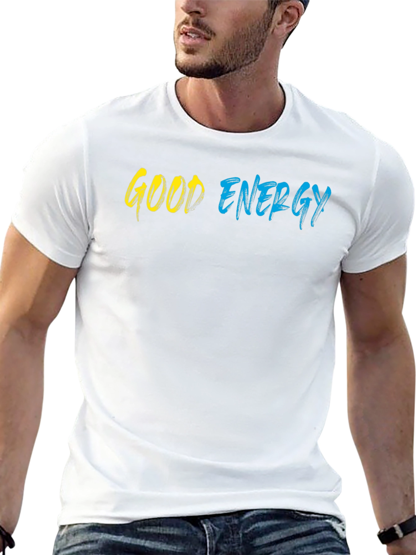 Black Good Energy Graphic Tee - Stylish Black T-Shirt view 13