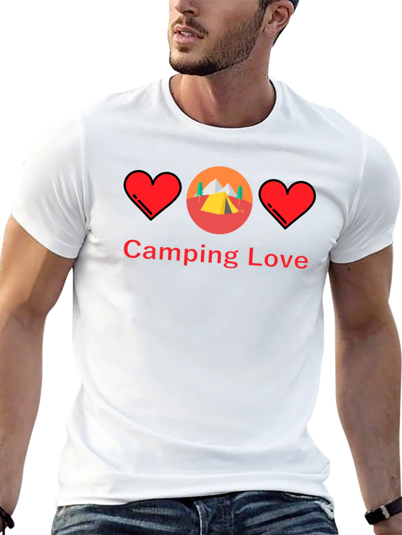 Black Camping Love Graphic Tee - Black Unisex Shirt view 13