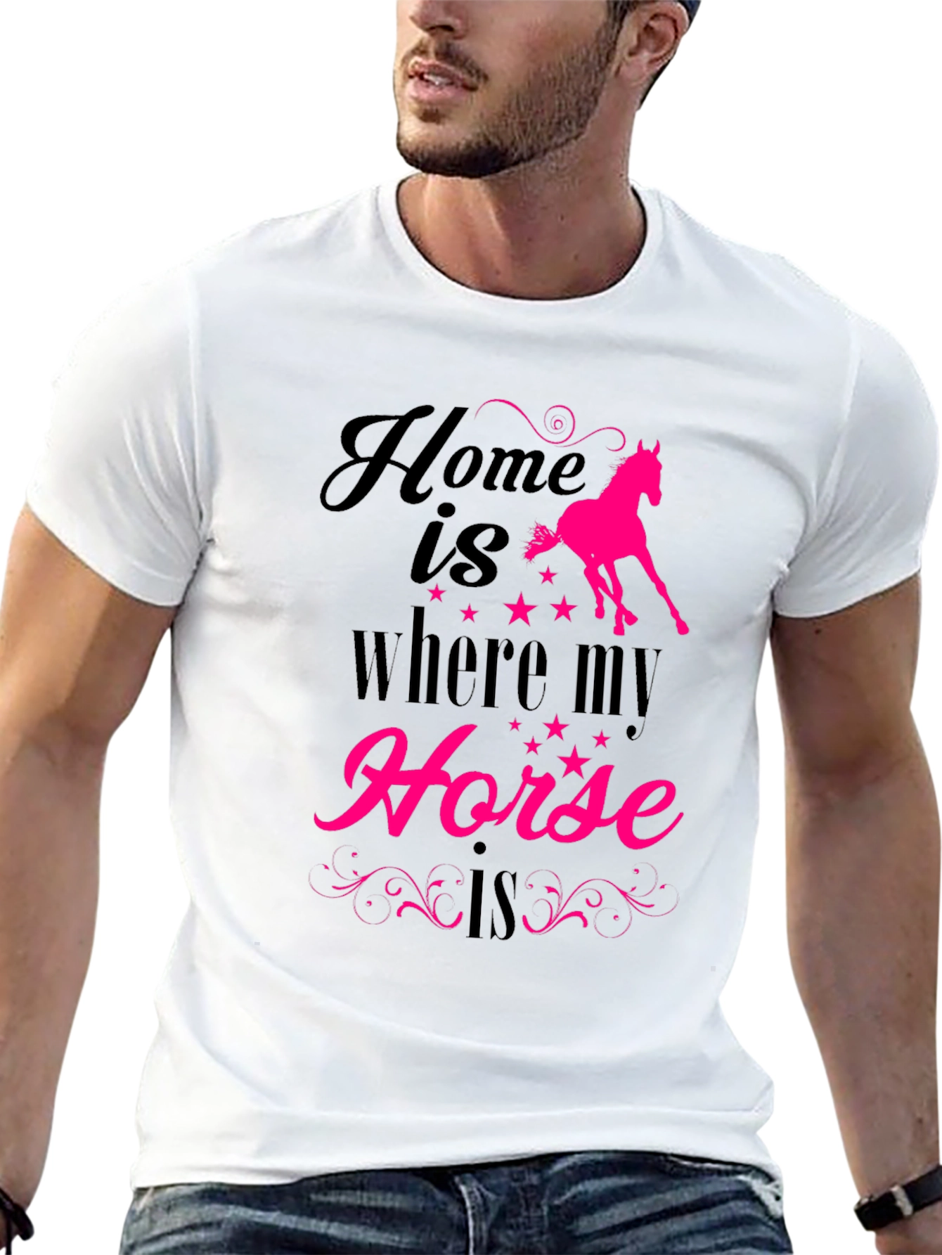Black Home is Where My Horse is T-Shirt view 13