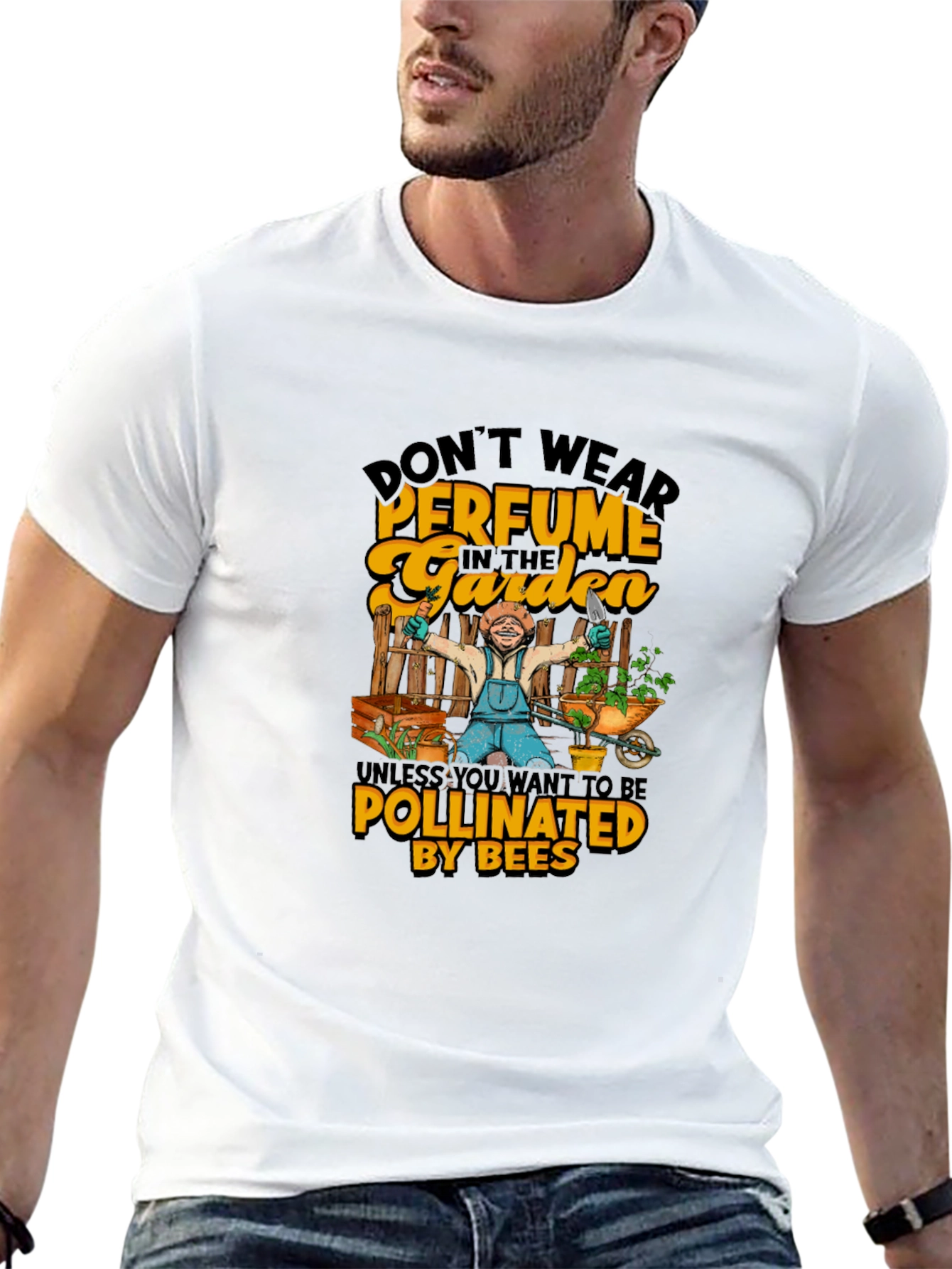 Black Funny Gardening T-Shirt - Don't Wear Perfume! view 13
