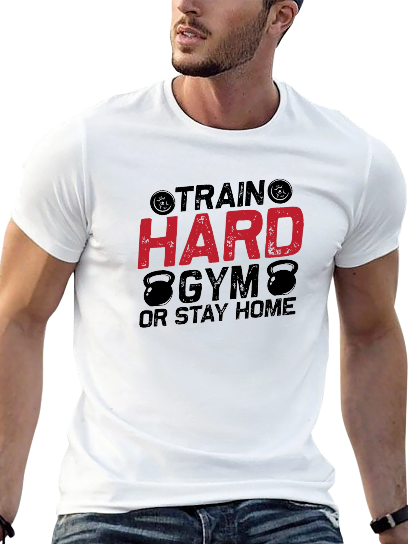 Black Train Hard Gym Black T-Shirt for Men view 13