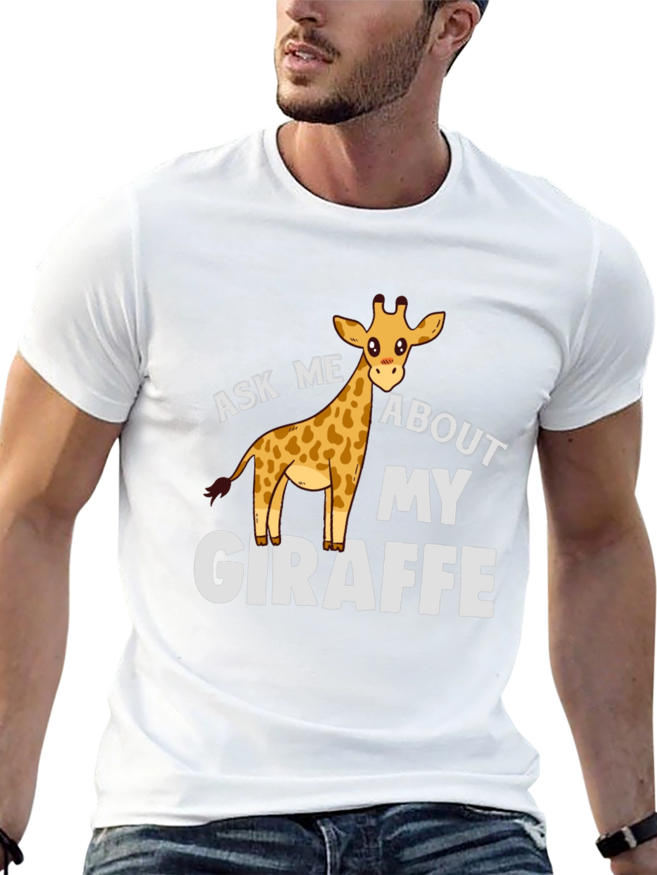 Black Ask Me About My Giraffe T-Shirt view 13