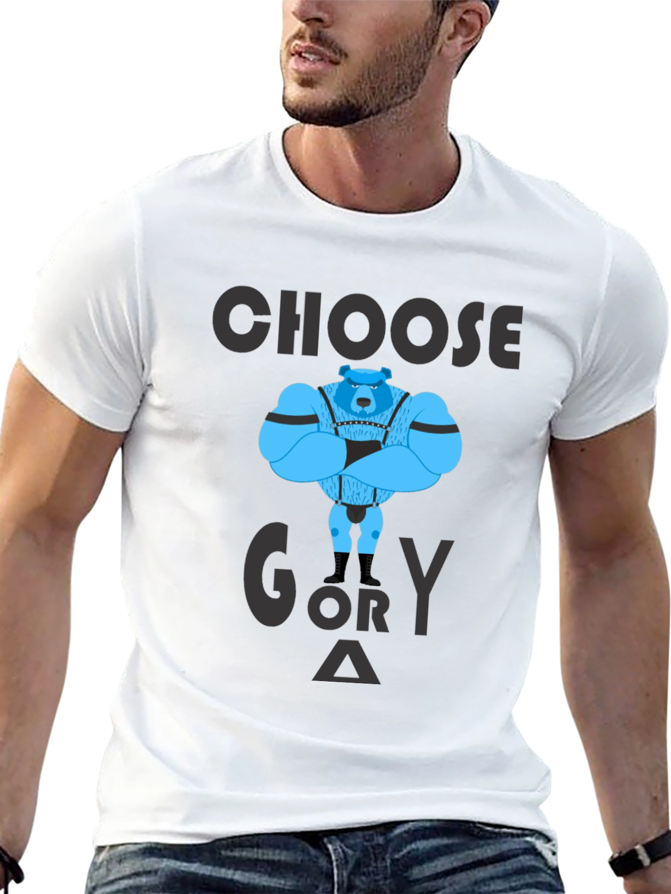 Black Choose Glory T-Shirt - Bear Graphic Tee view 13