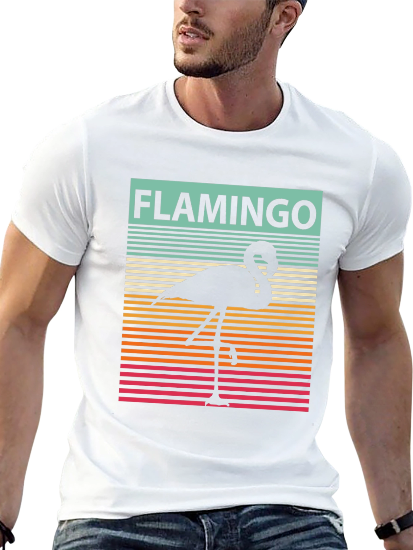 Black Retro Flamingo Graphic Tee view 13