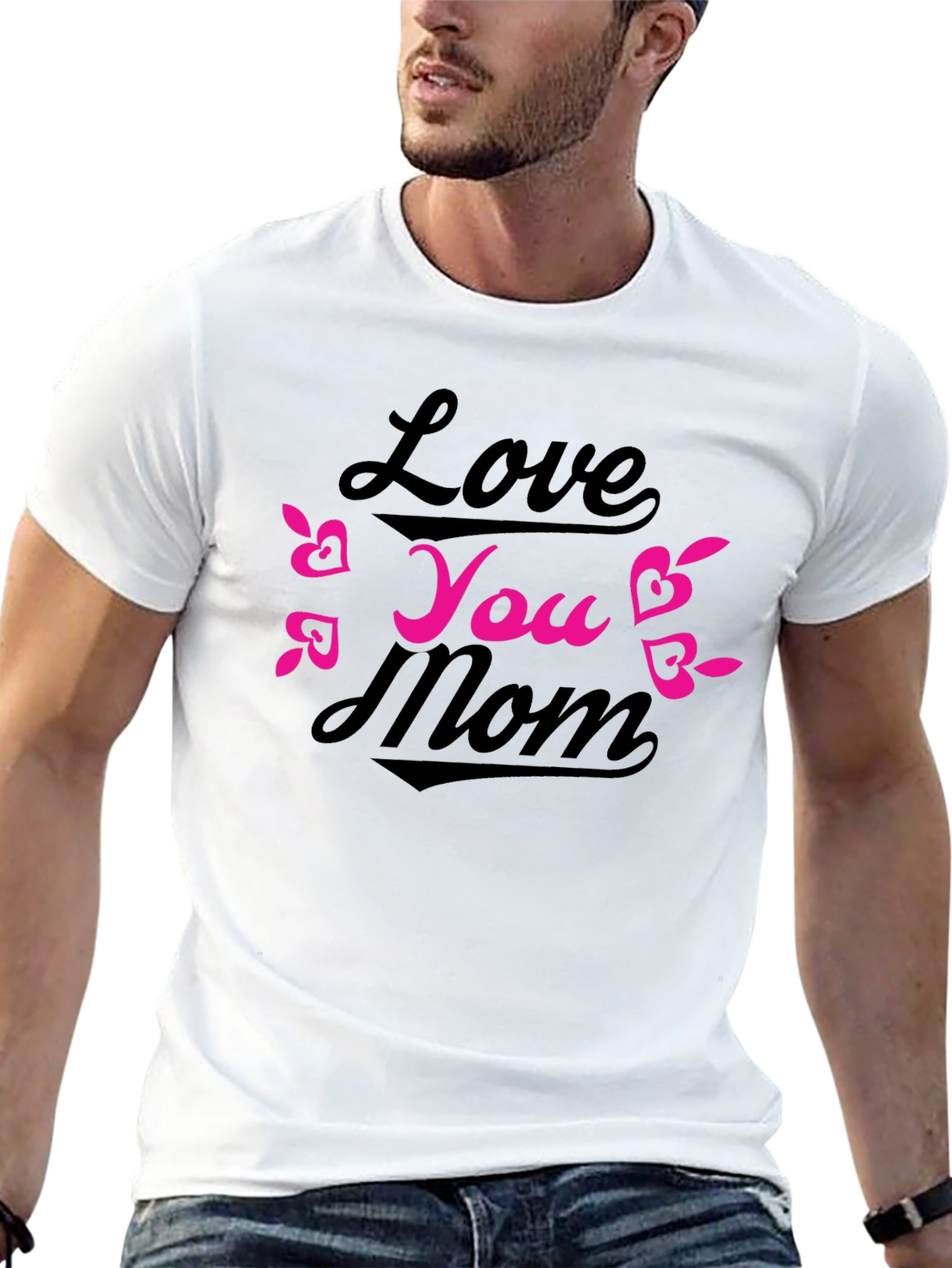 Black Love You Mom Black T-Shirt view 13