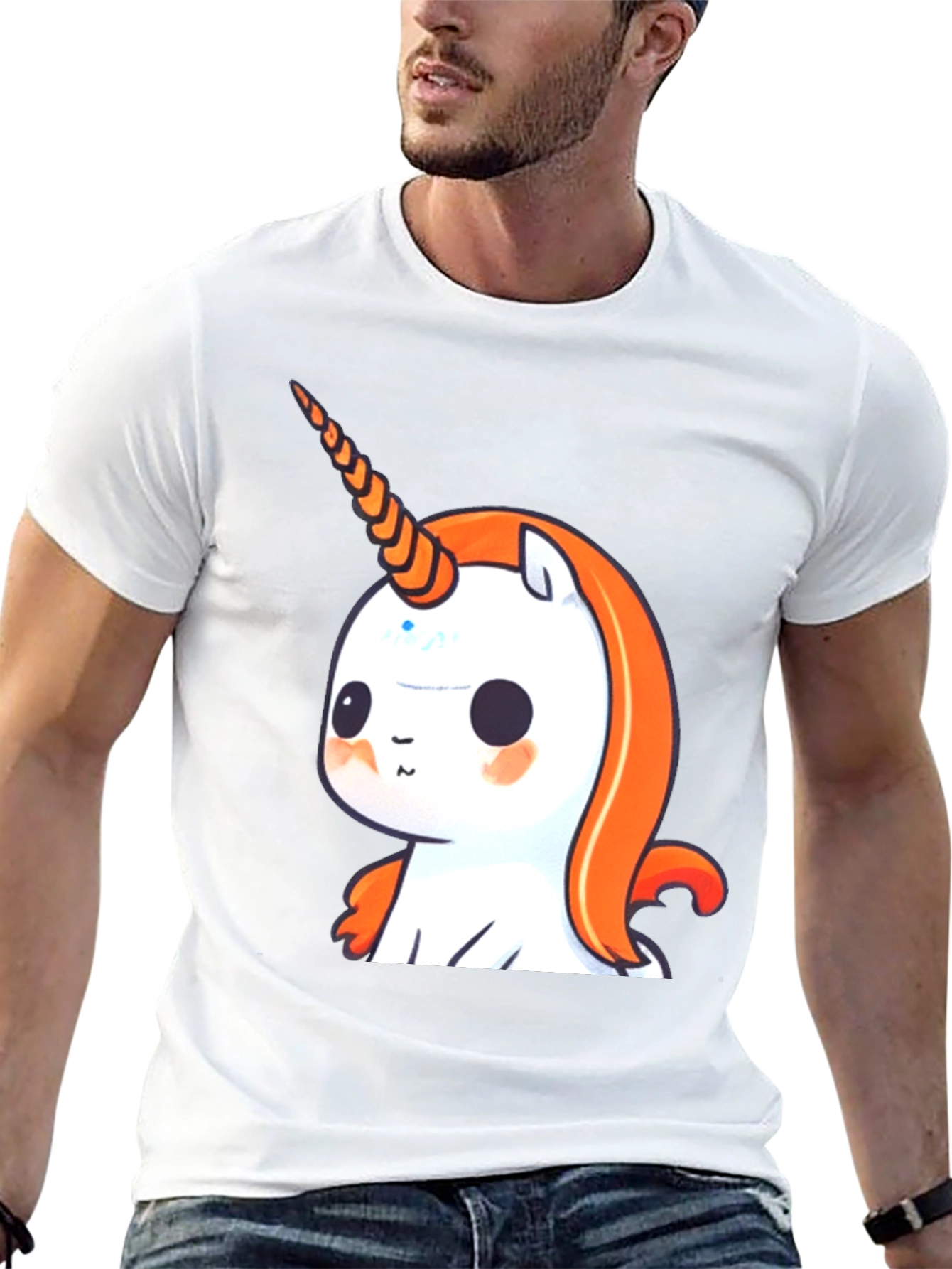 Black Cute Unicorn Graphic Tee - Black Casual T-Shirt view 13
