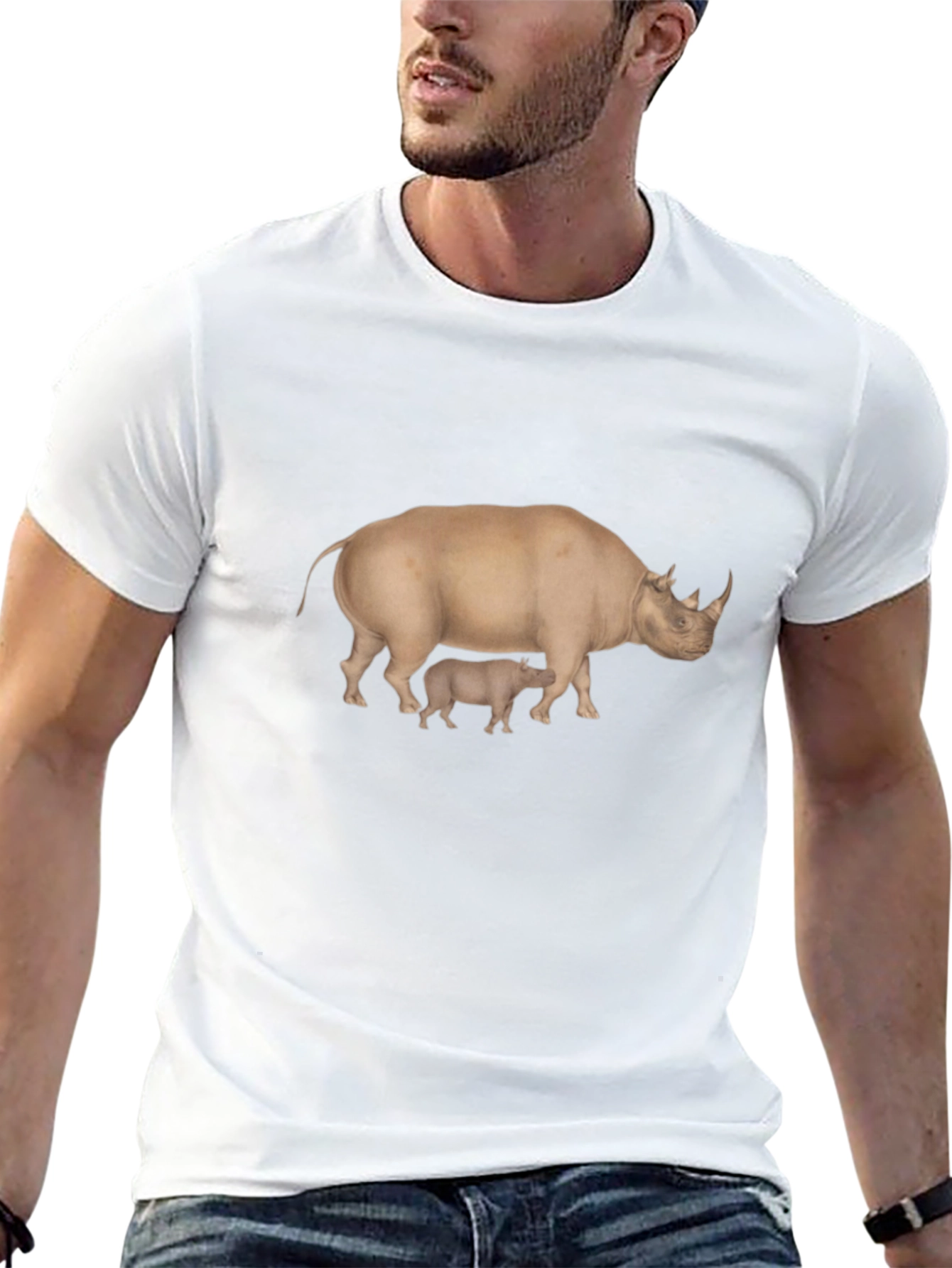 Black Rhino Graphic Tee - Classic Black T-Shirt view 13