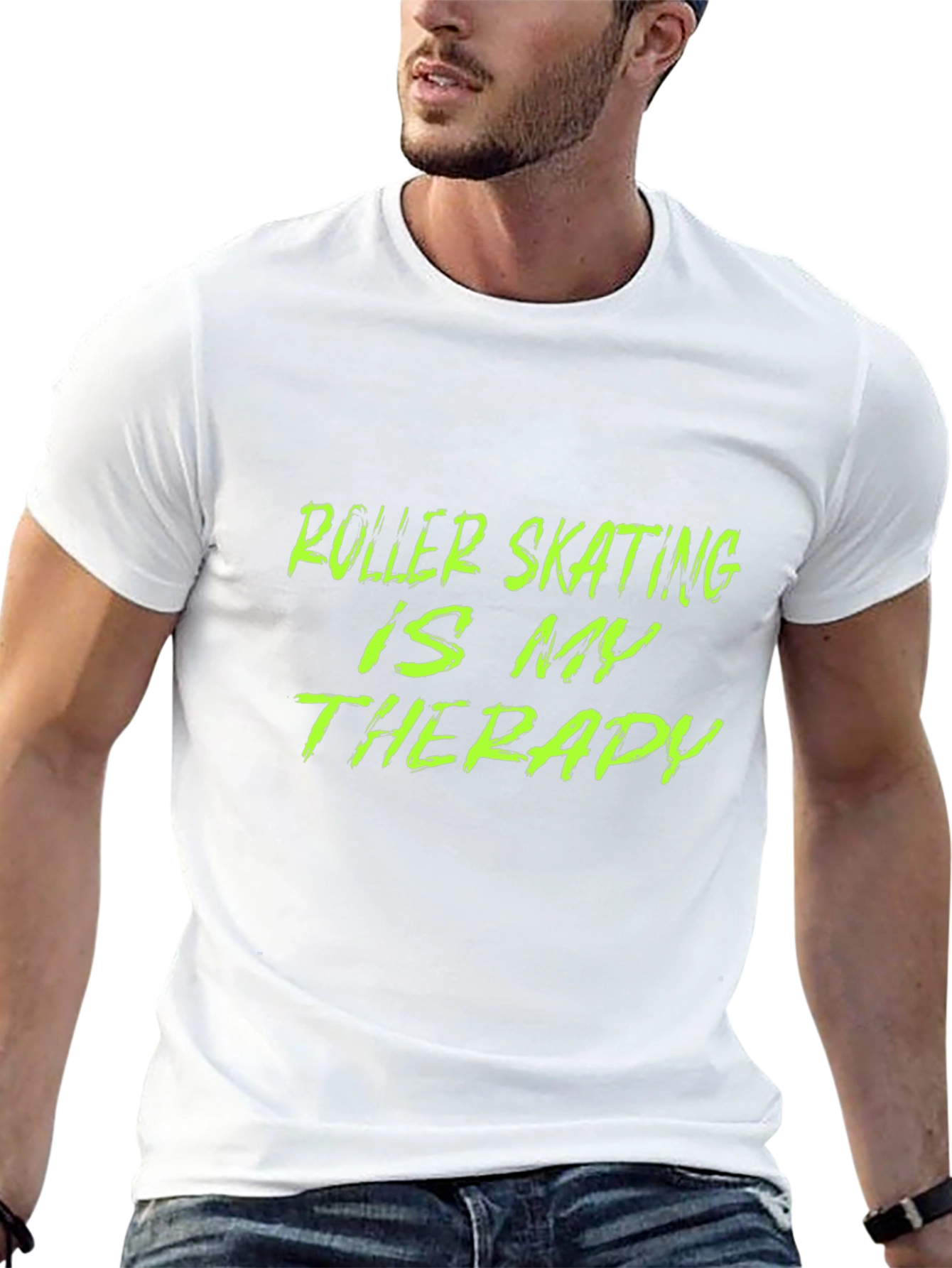Black Roller Skating Therapy T-Shirt - Black Graphic Tee view 13