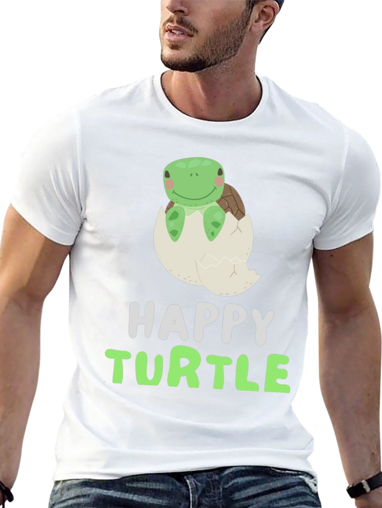 Black Happy Turtle Tee - Cute Animal Graphic T-Shirt view 13