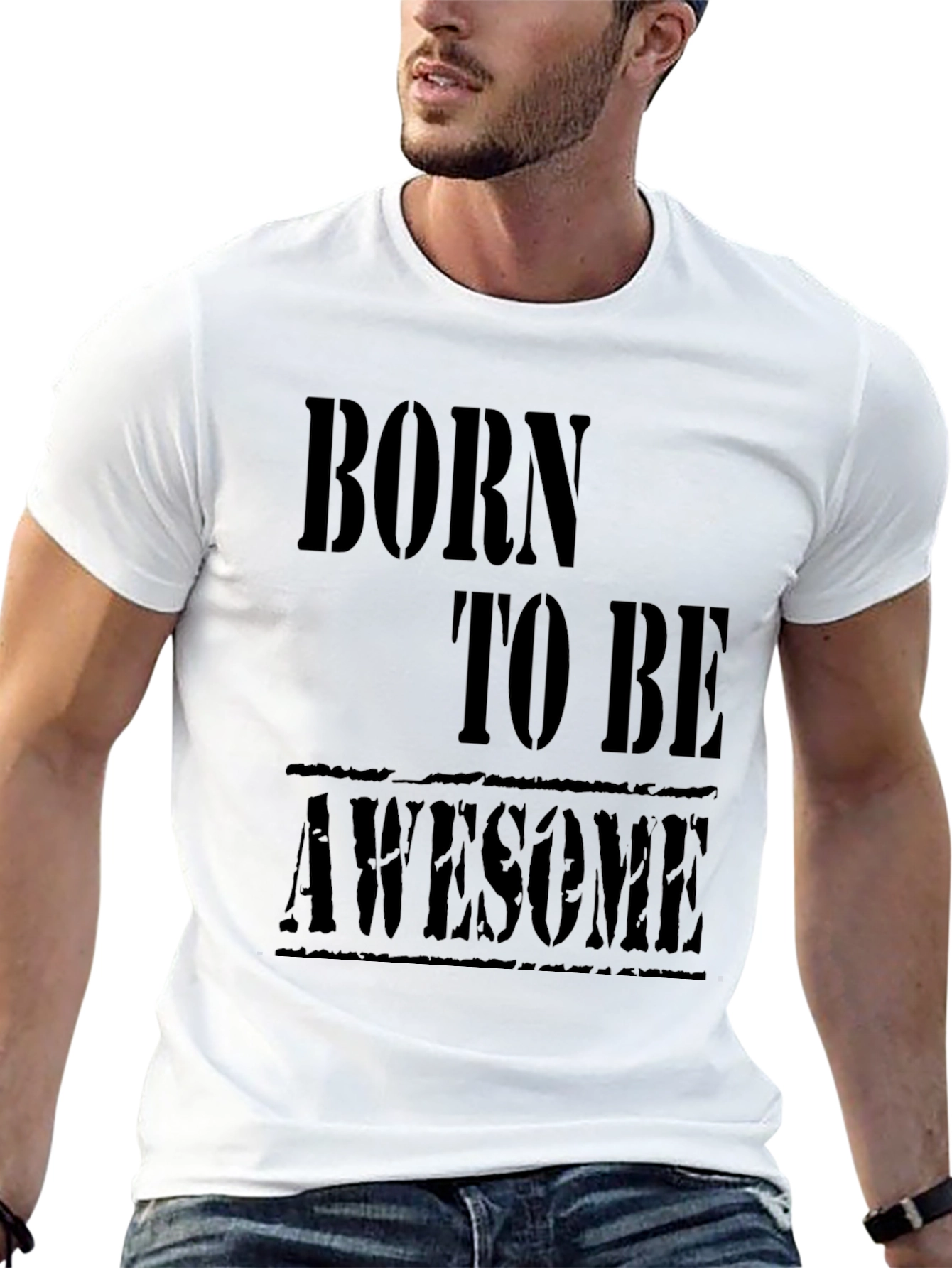Black Born to be Awesome Black T-Shirt view 13