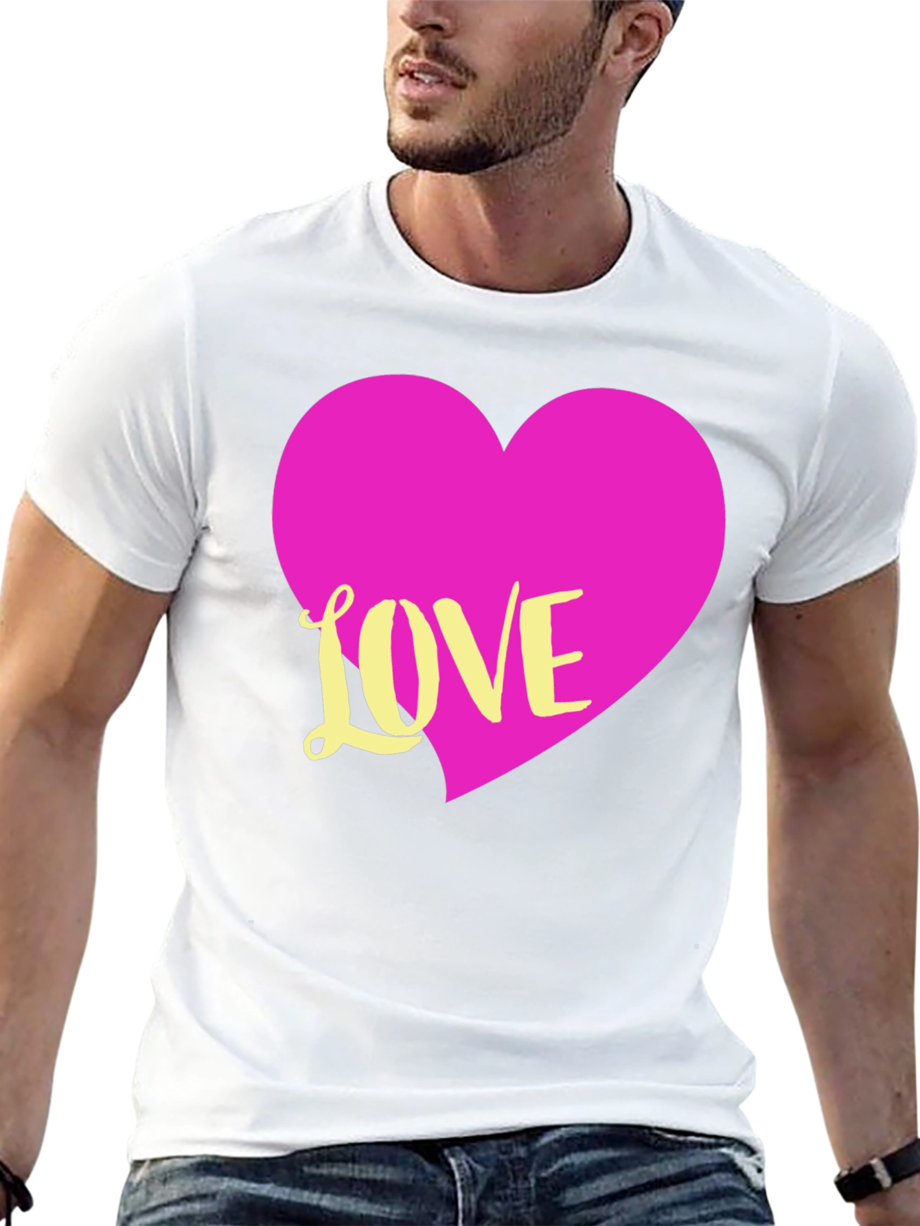 Black Love Heart T-Shirt - Graphic Tee view 13