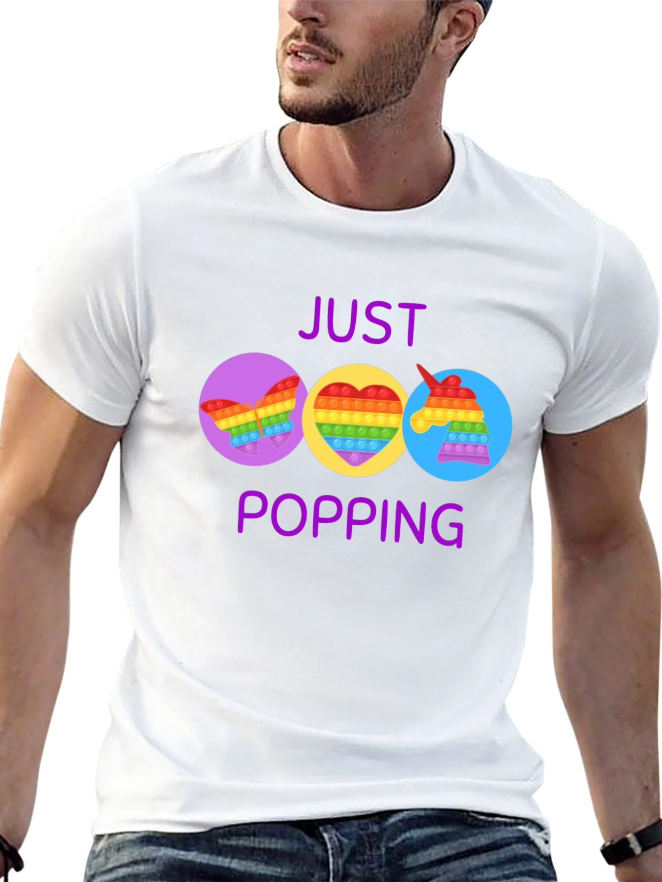 Black Just Popping Pop It Graphic T-Shirt view 13