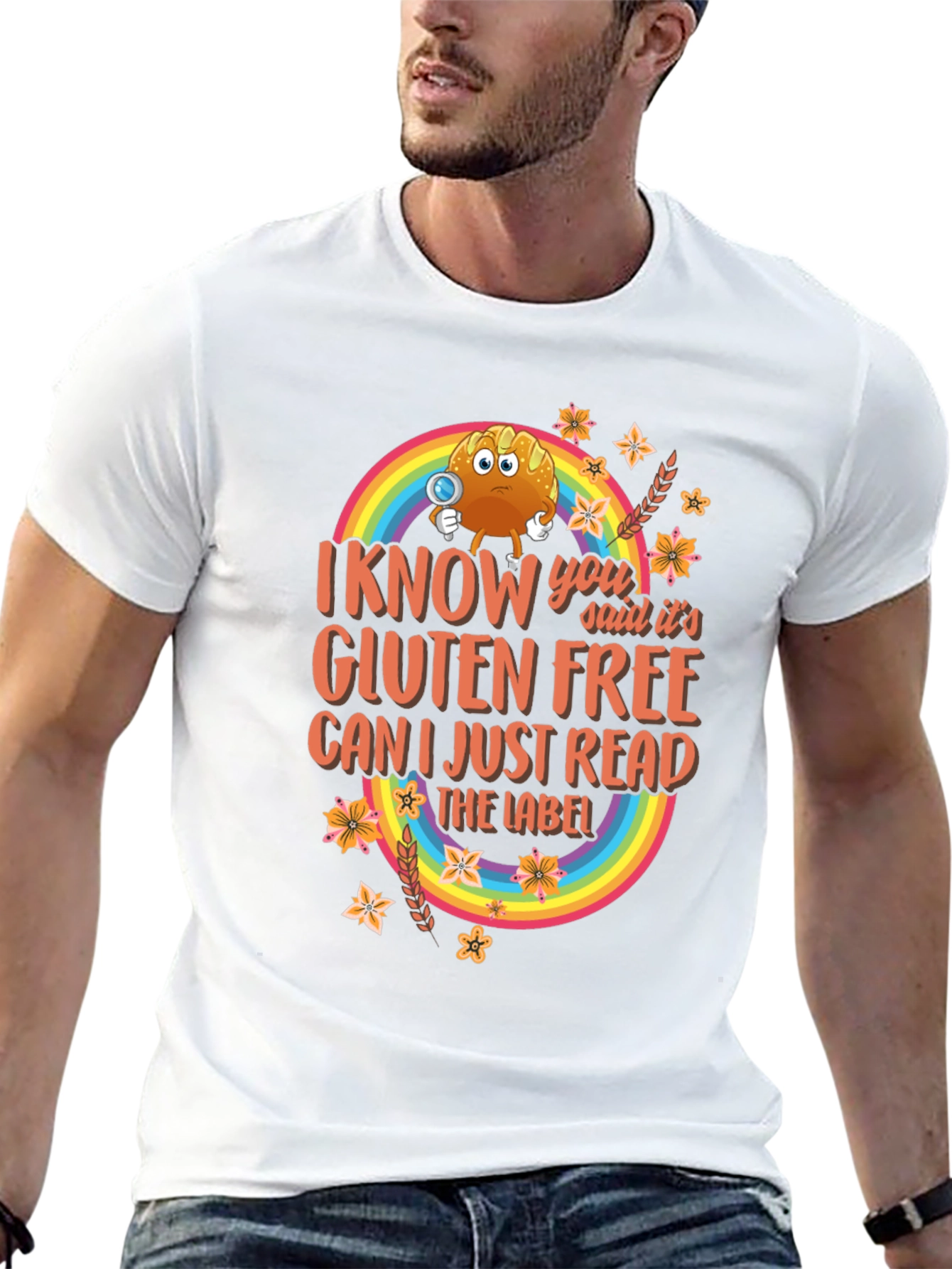 Black Gluten-Free T-Shirt: "Can I Just Read the Label?" view 13