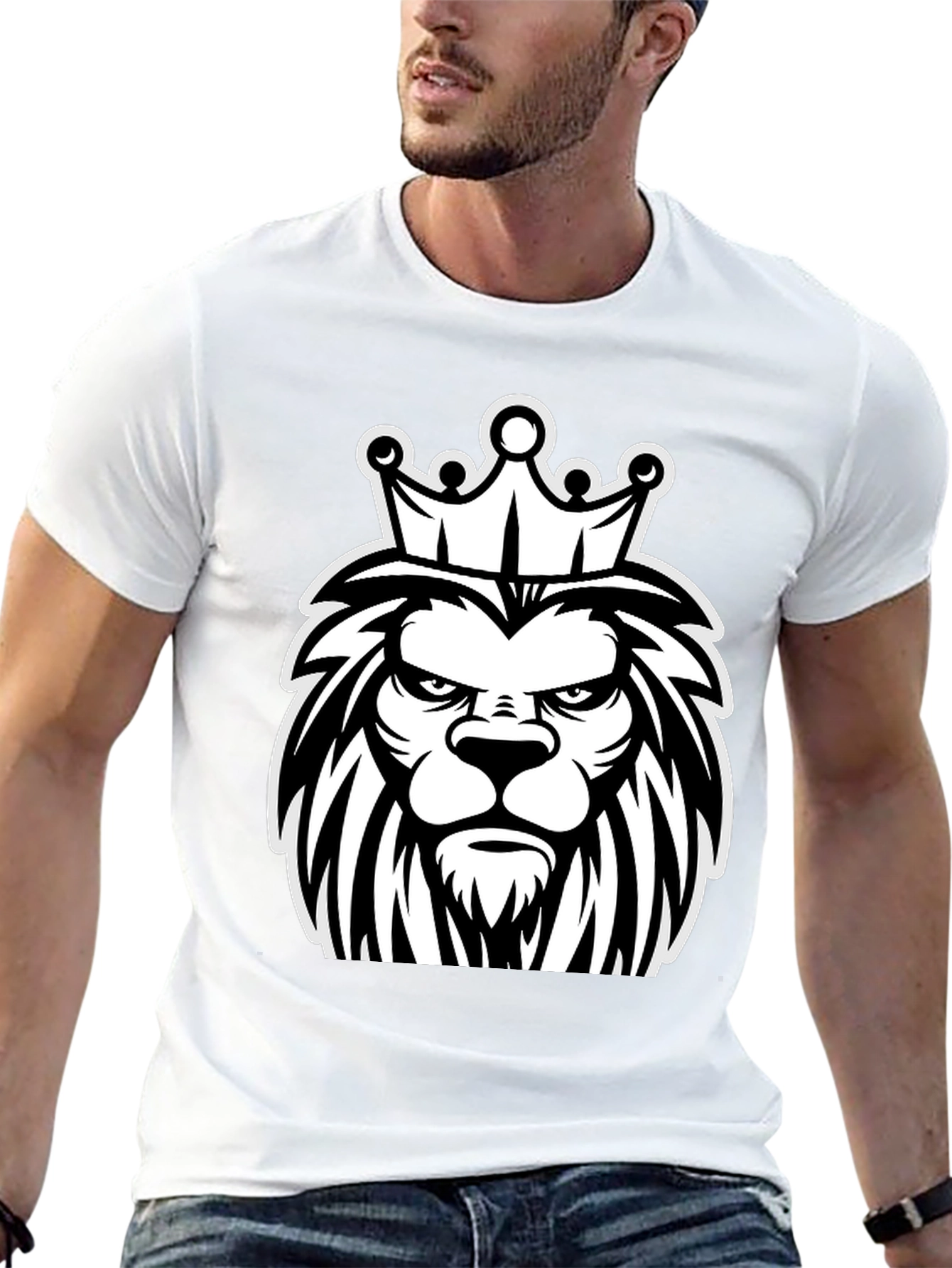 Black Lion King Graphic T-Shirt - Black view 13
