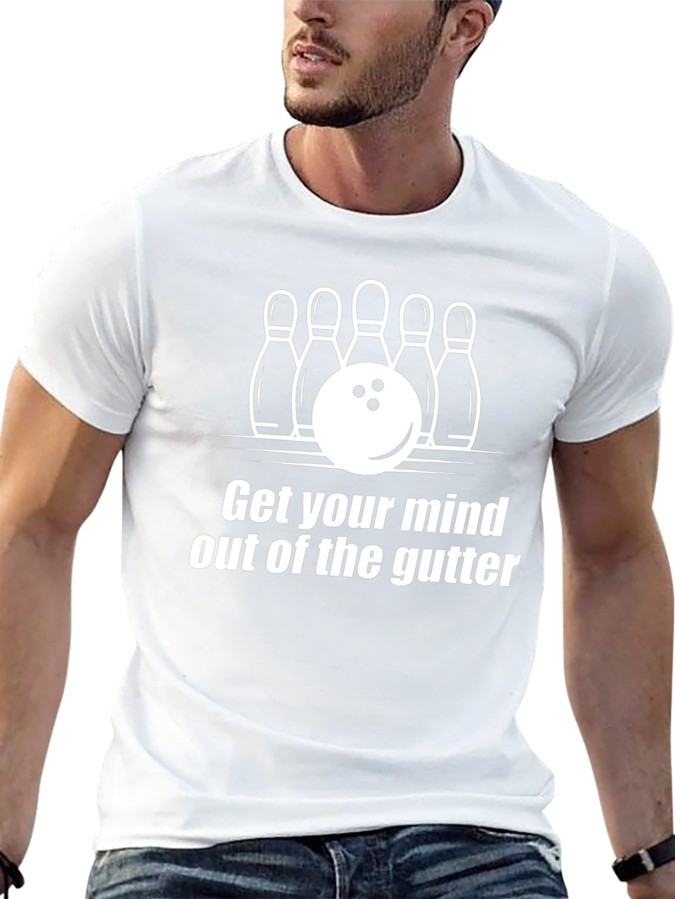 Black Bowling Mind Out of the Gutter Graphic T-Shirt view 13
