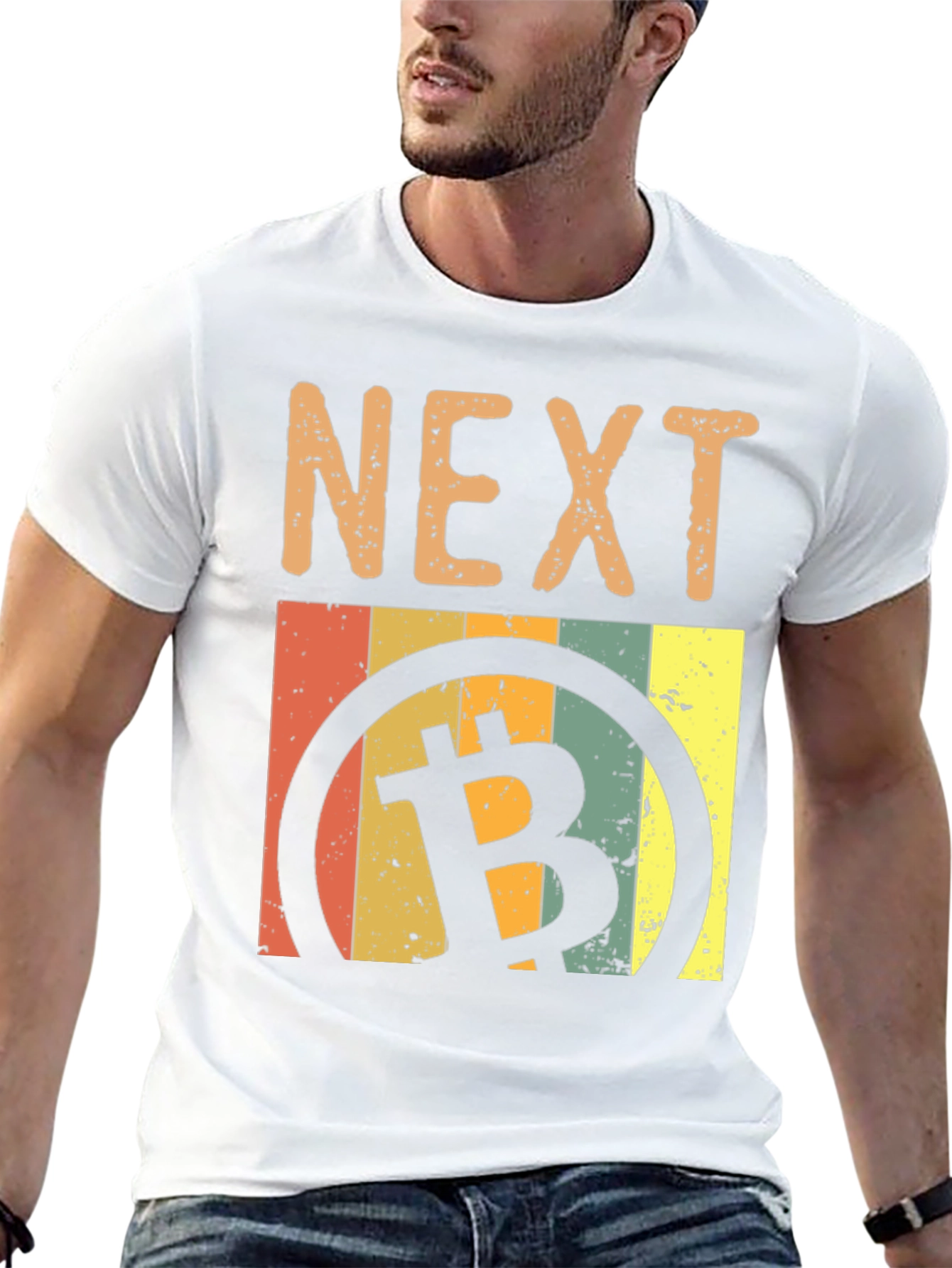 Black Next Bitcoin Retro Style Graphic Tee view 13