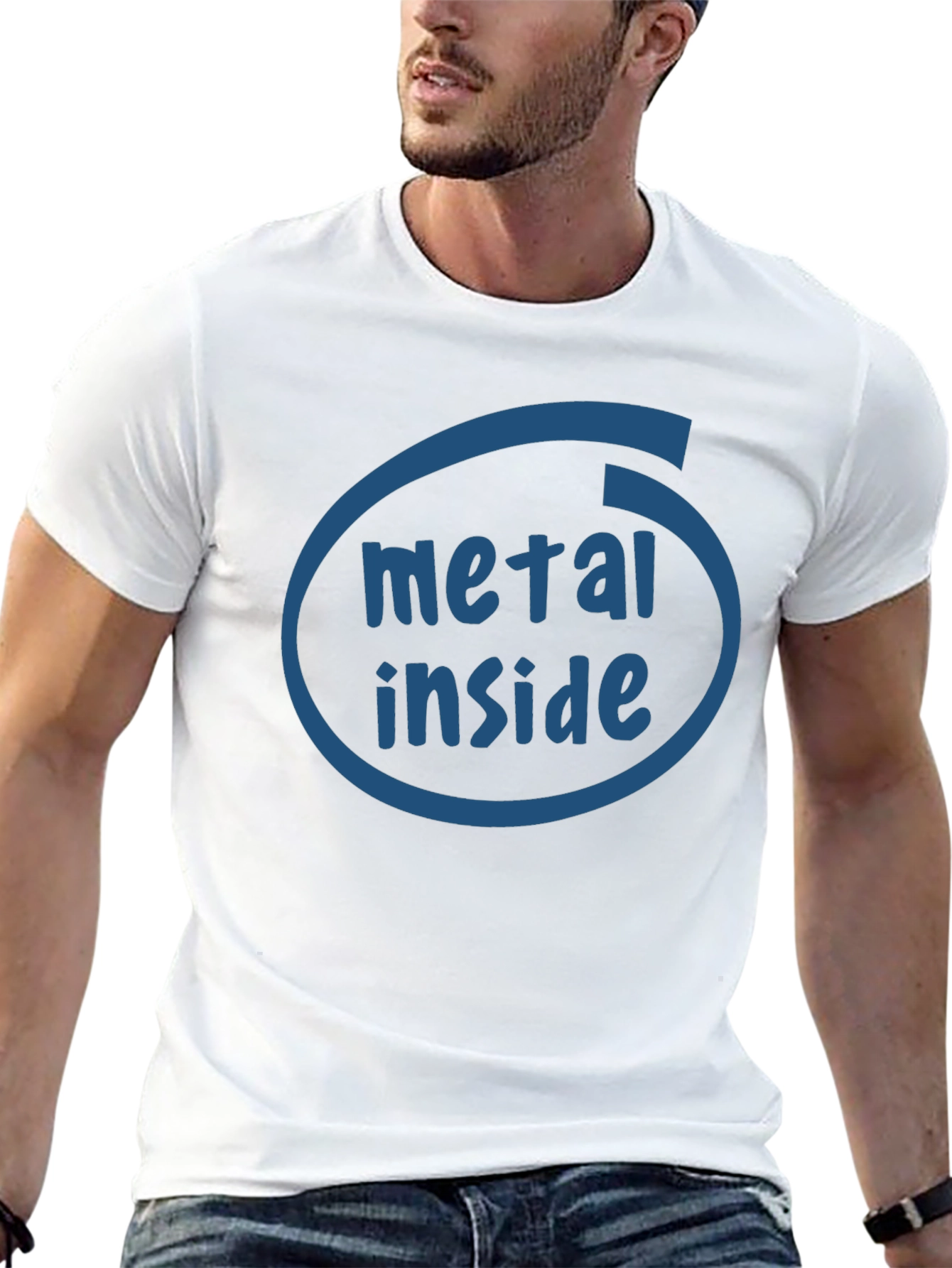 Black Metal Inside Funny Graphic T-Shirt view 13