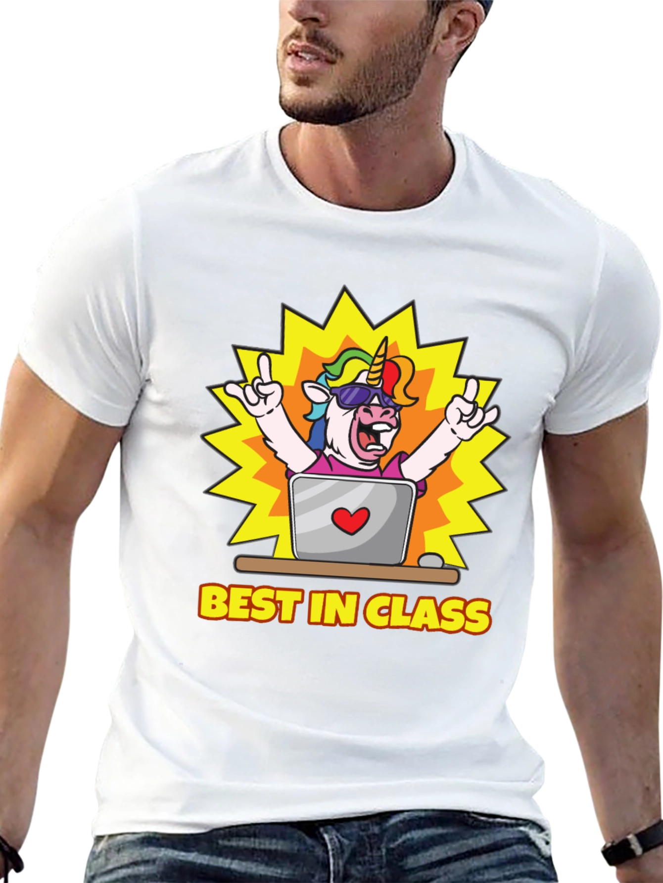 Black Best in Class Unicorn T-Shirt - Novelty Graphic Tee view 13