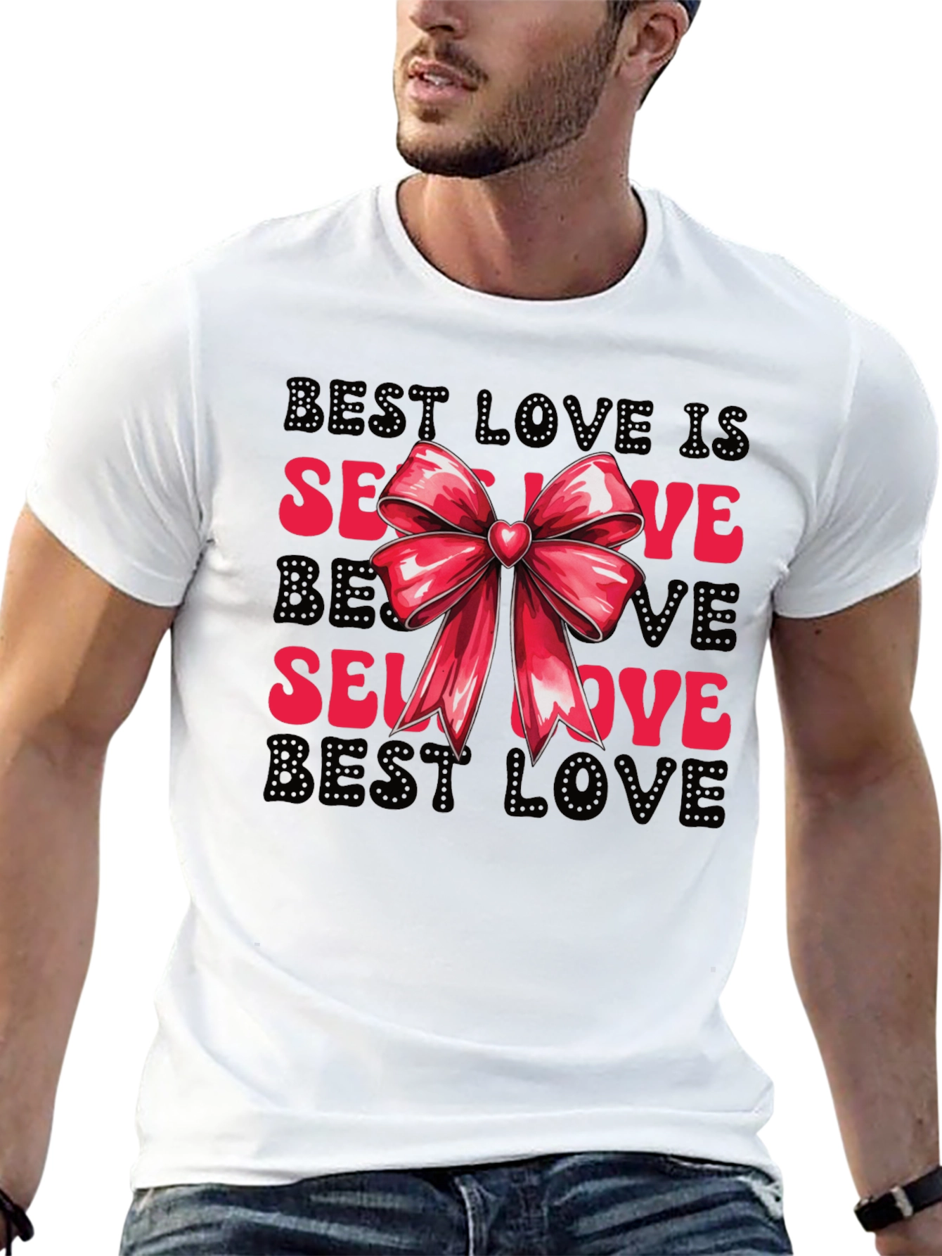 Black Self Love T-Shirt with Bow - Black view 13