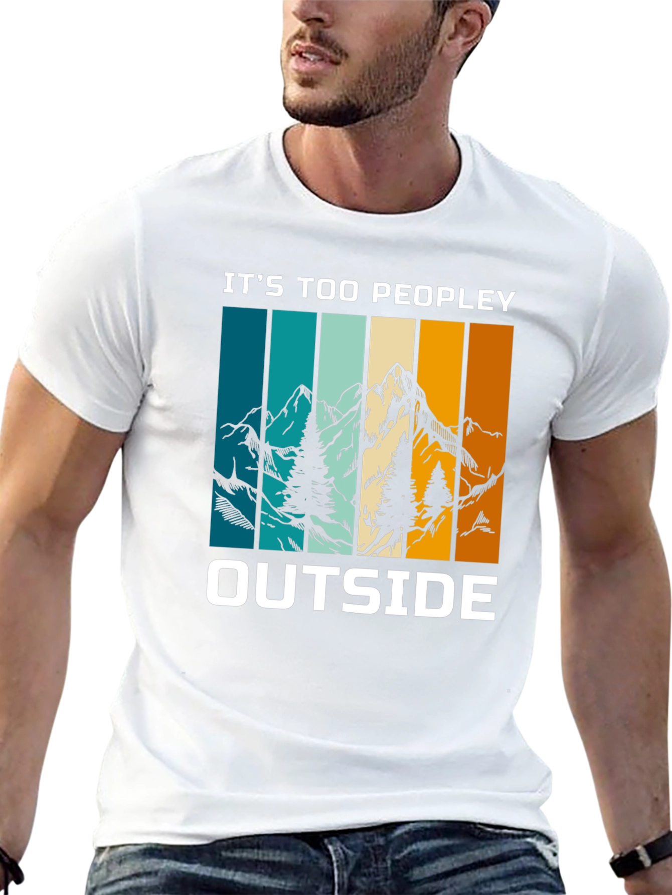 Black It's Too Peopley Outside Graphic Tee view 13