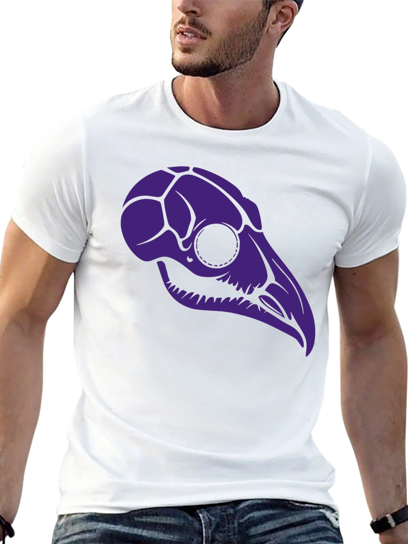 Black Raven Skull Graphic Tee - Black T-Shirt view 13