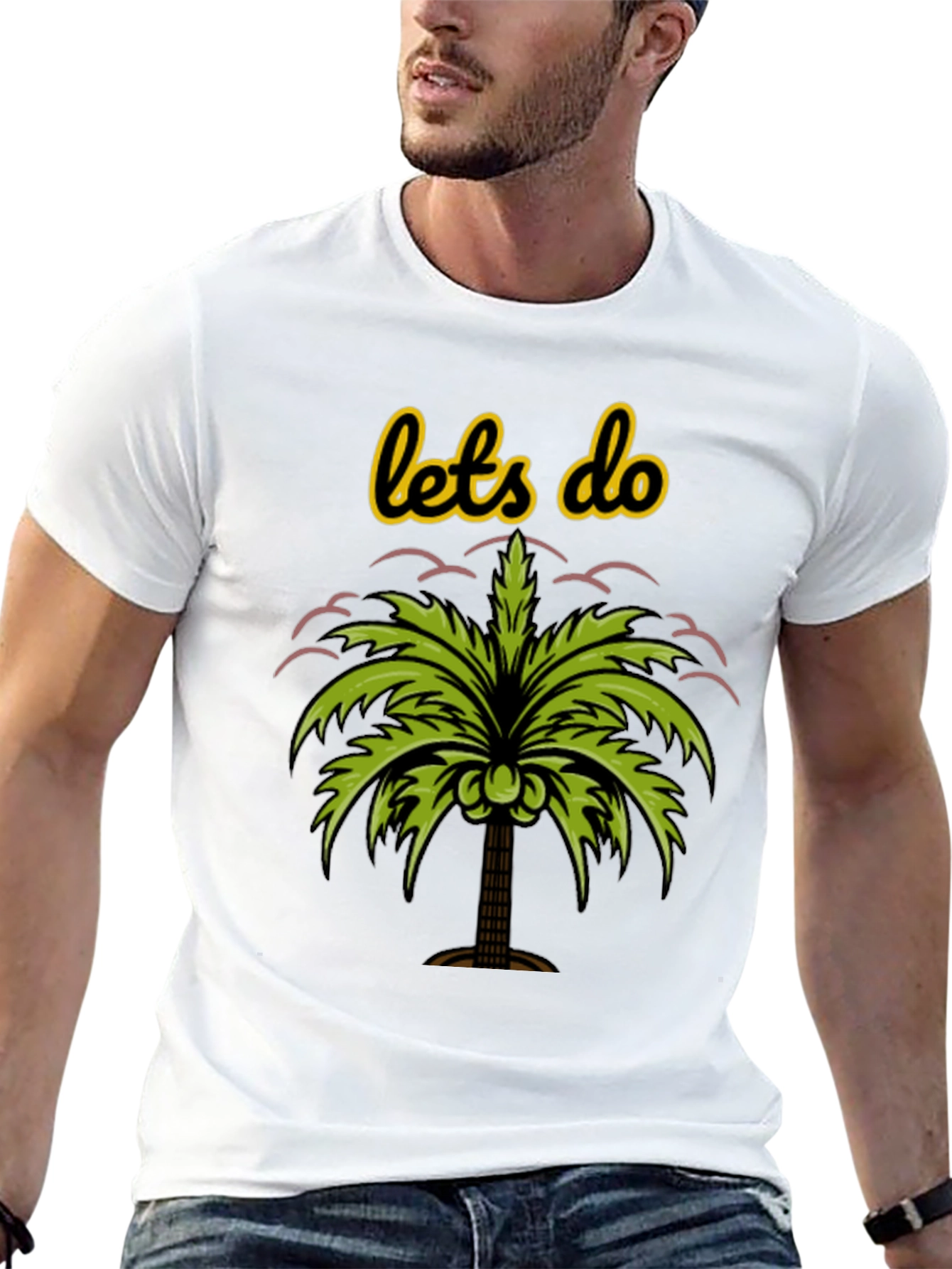 Black Tropical Vibes Tee - Let's Do Palm Tree Shirt view 13