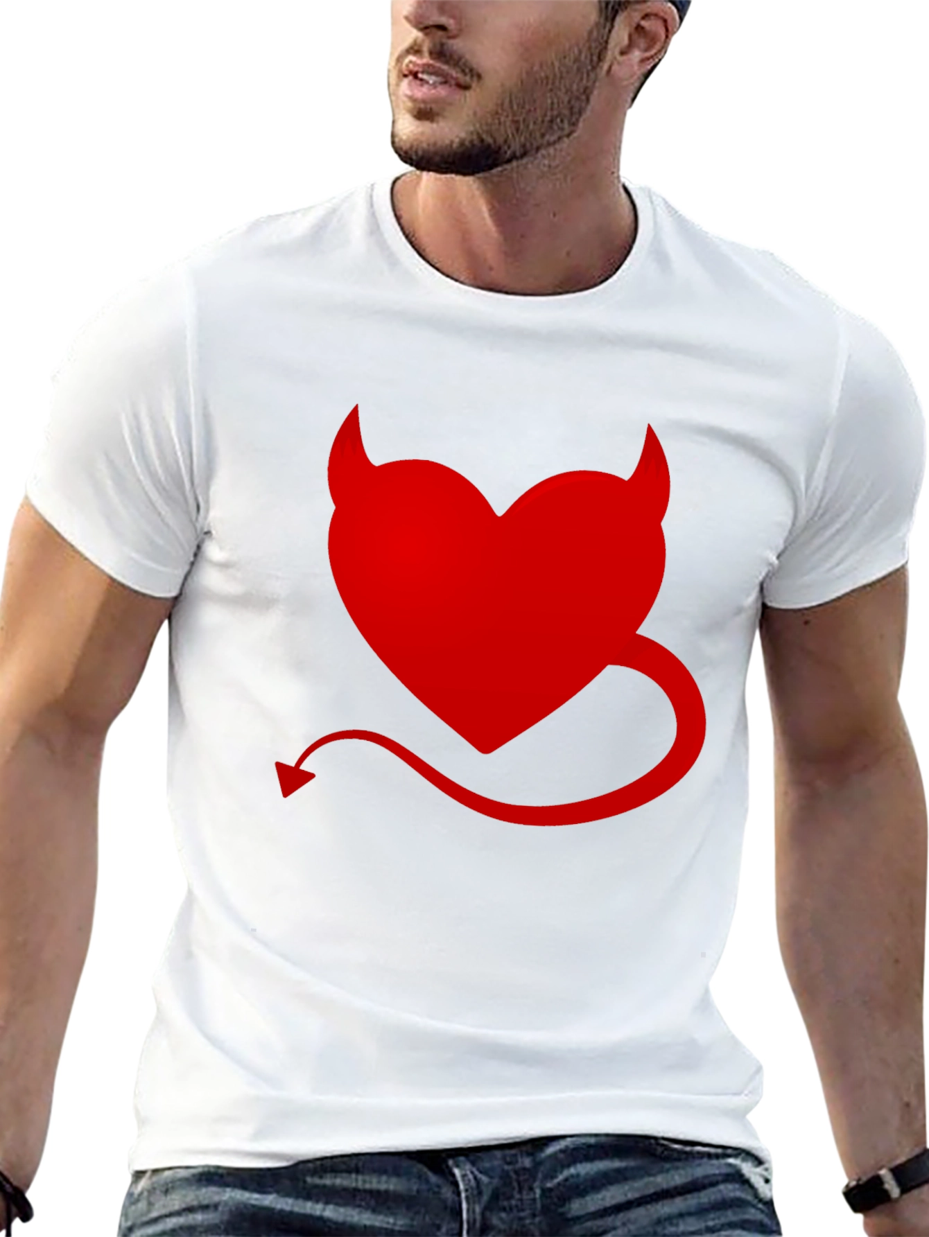 Black Devil Heart Graphic Tee - Men's Black T-Shirt view 13
