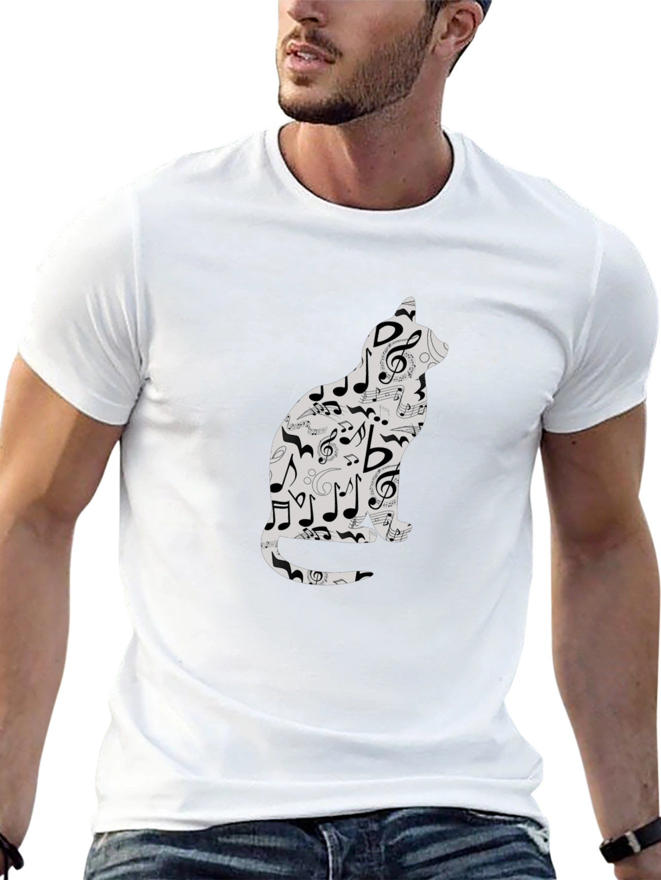 Black Music Cat T-Shirt - Stylish & Unique Design view 13