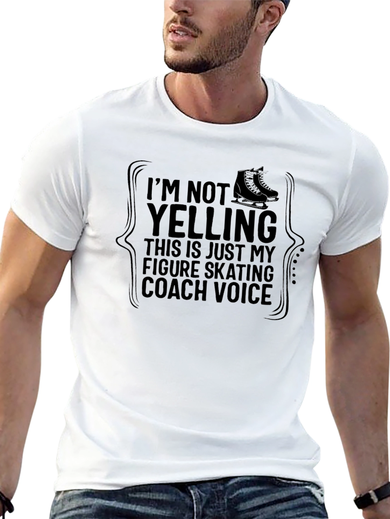 Black Figure Skating Coach Voice T-Shirt - Funny Novelty Tee view 13