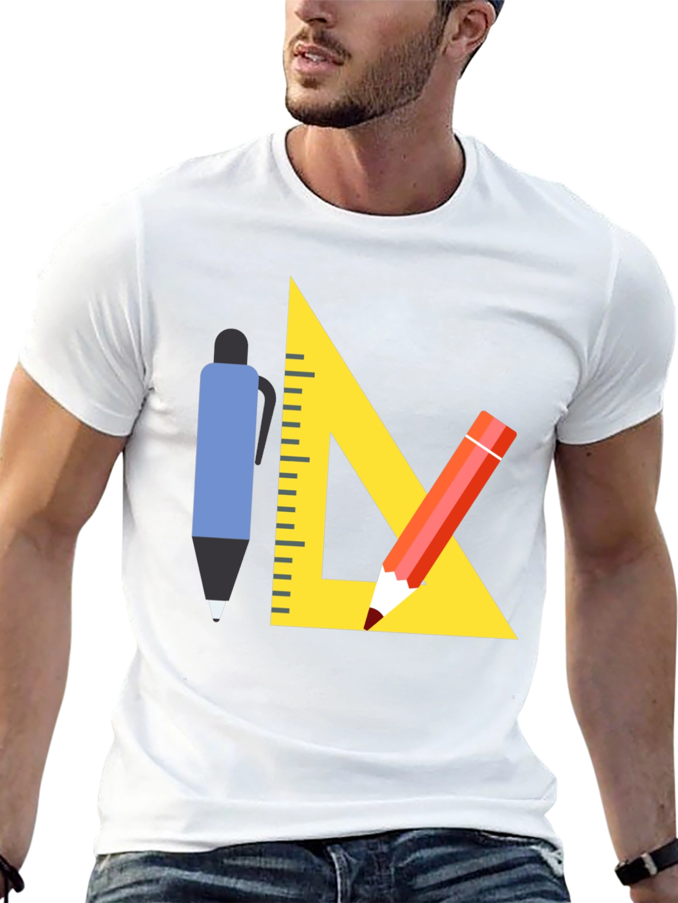 Black Architect T-Shirt - Drafting Tools Graphic Tee view 13