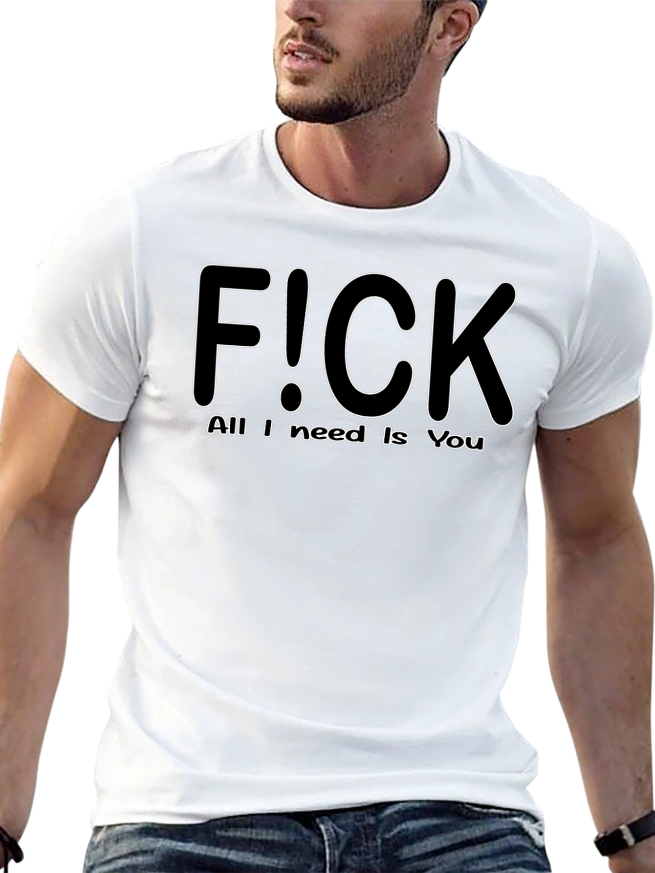 Black F!CK All I Need is You - Graphic T-Shirt view 13
