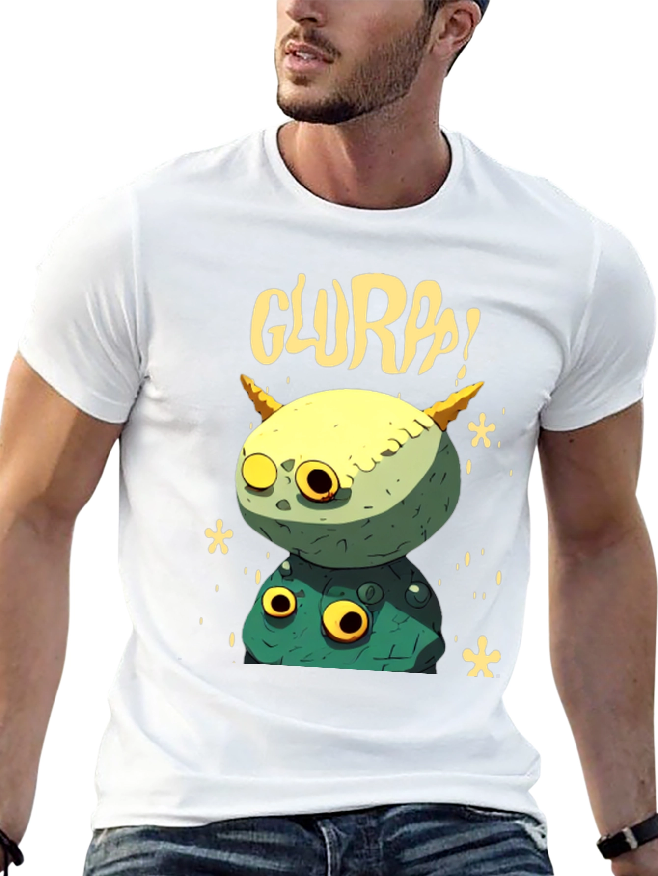 Black Glurpp! Monster Stack T-Shirt - Funky Graphic Tee view 13