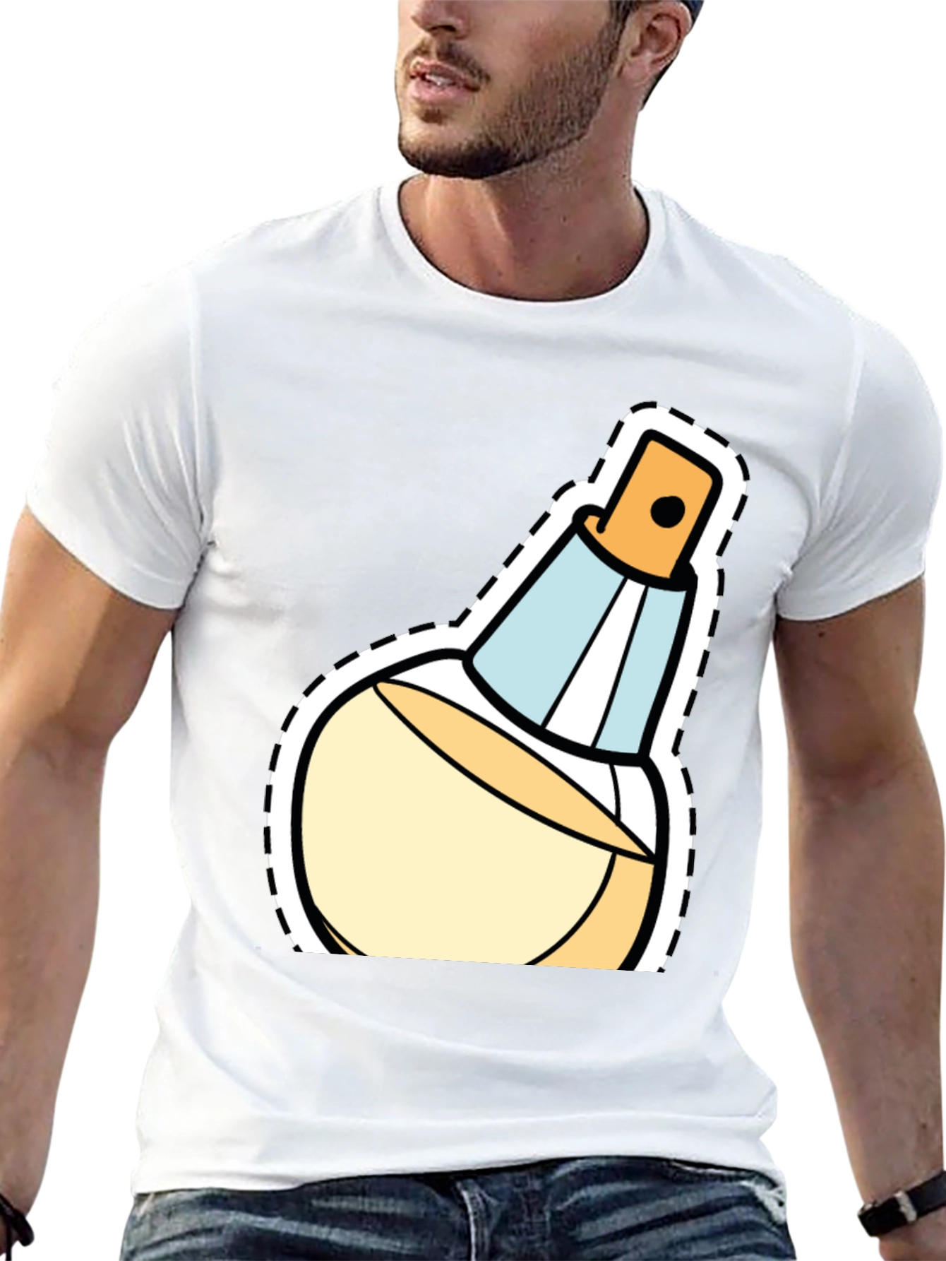 Black Stylish Perfume Bottle Graphic T-Shirt view 13