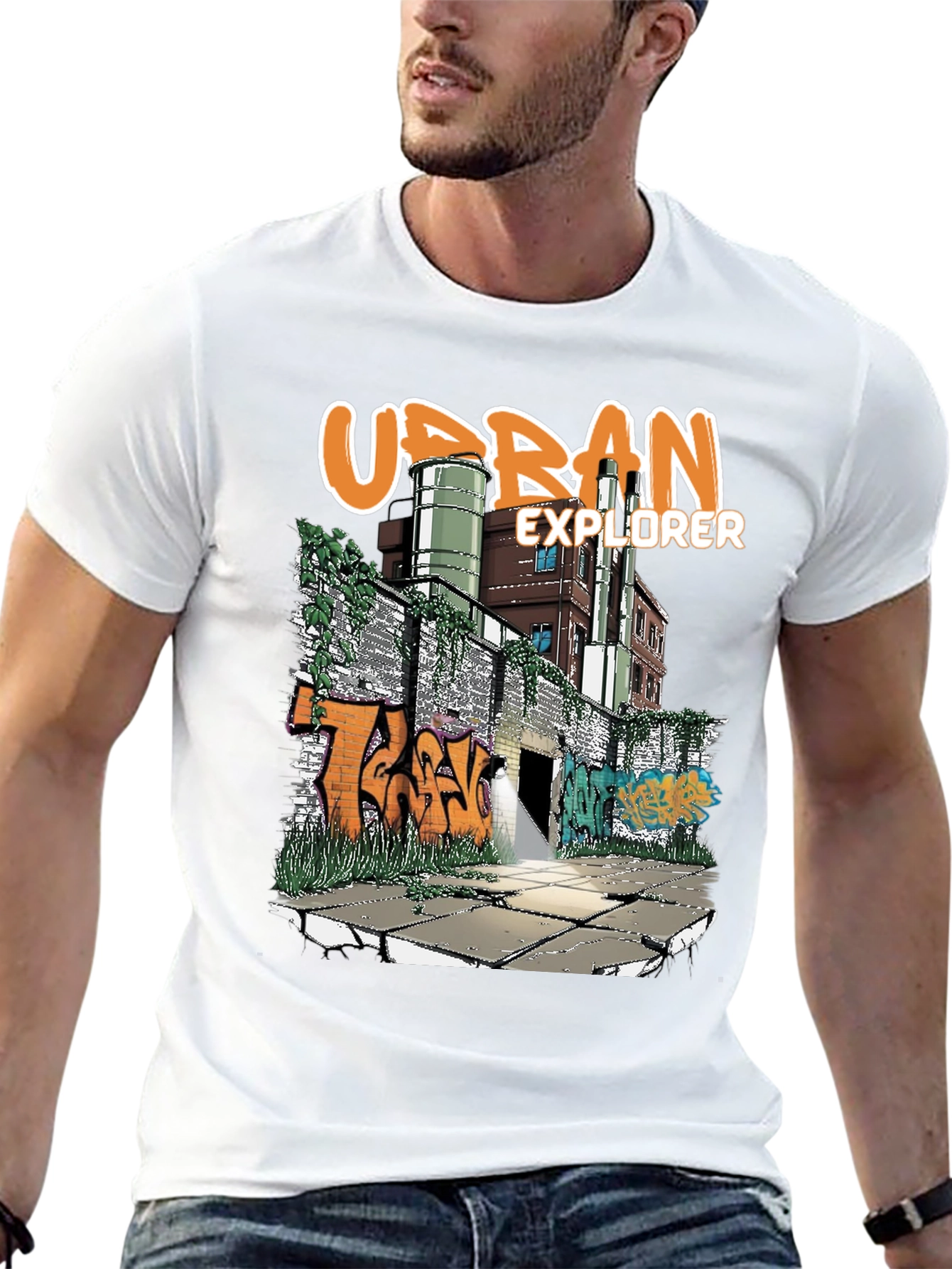 Urban Explorer Graphic Tee - Cool Street Art Design - 13
