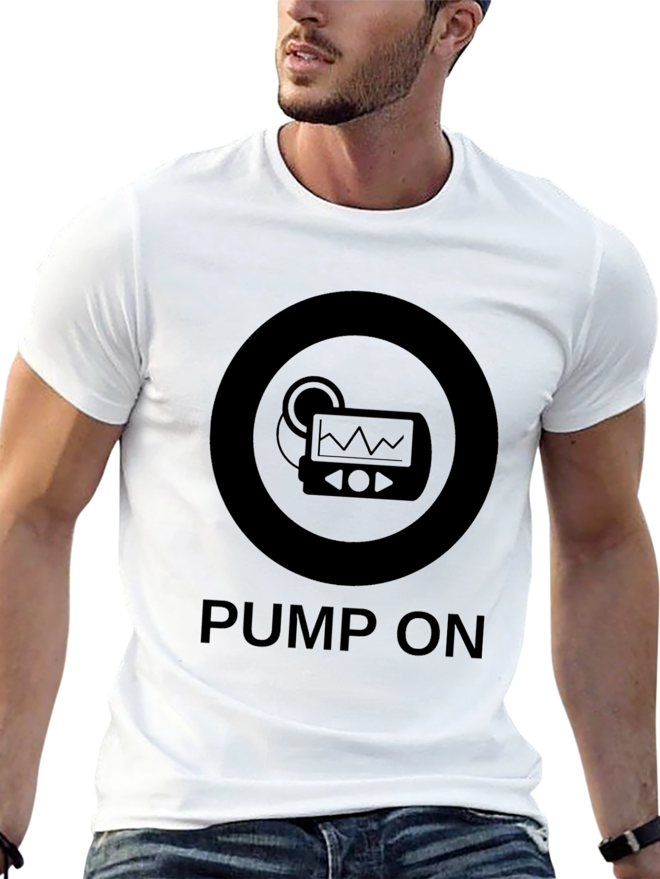 Black Pump On T-Shirt - Medical Device Awareness Tee view 13