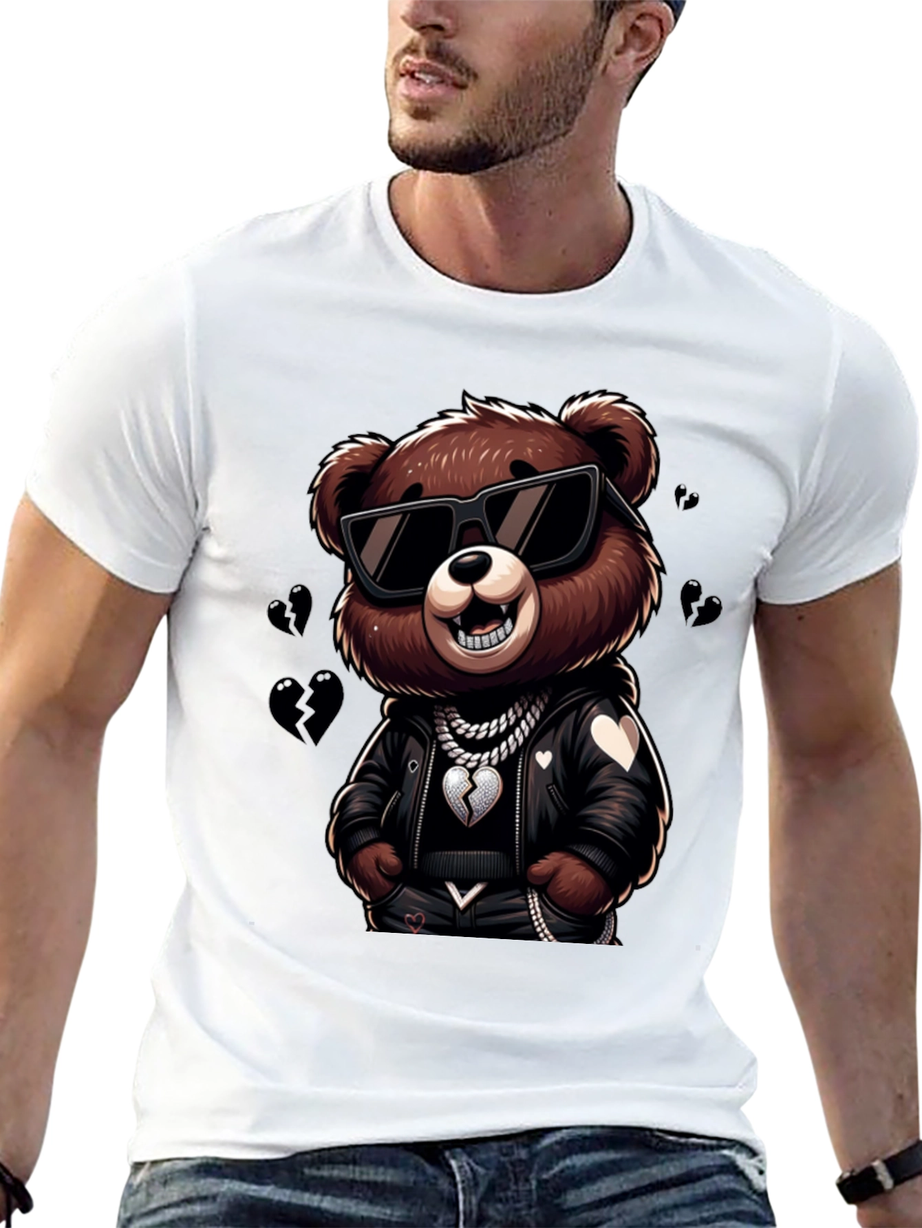 Black Cool Bear Graphic Tee - Stylish & Unique Design view 13