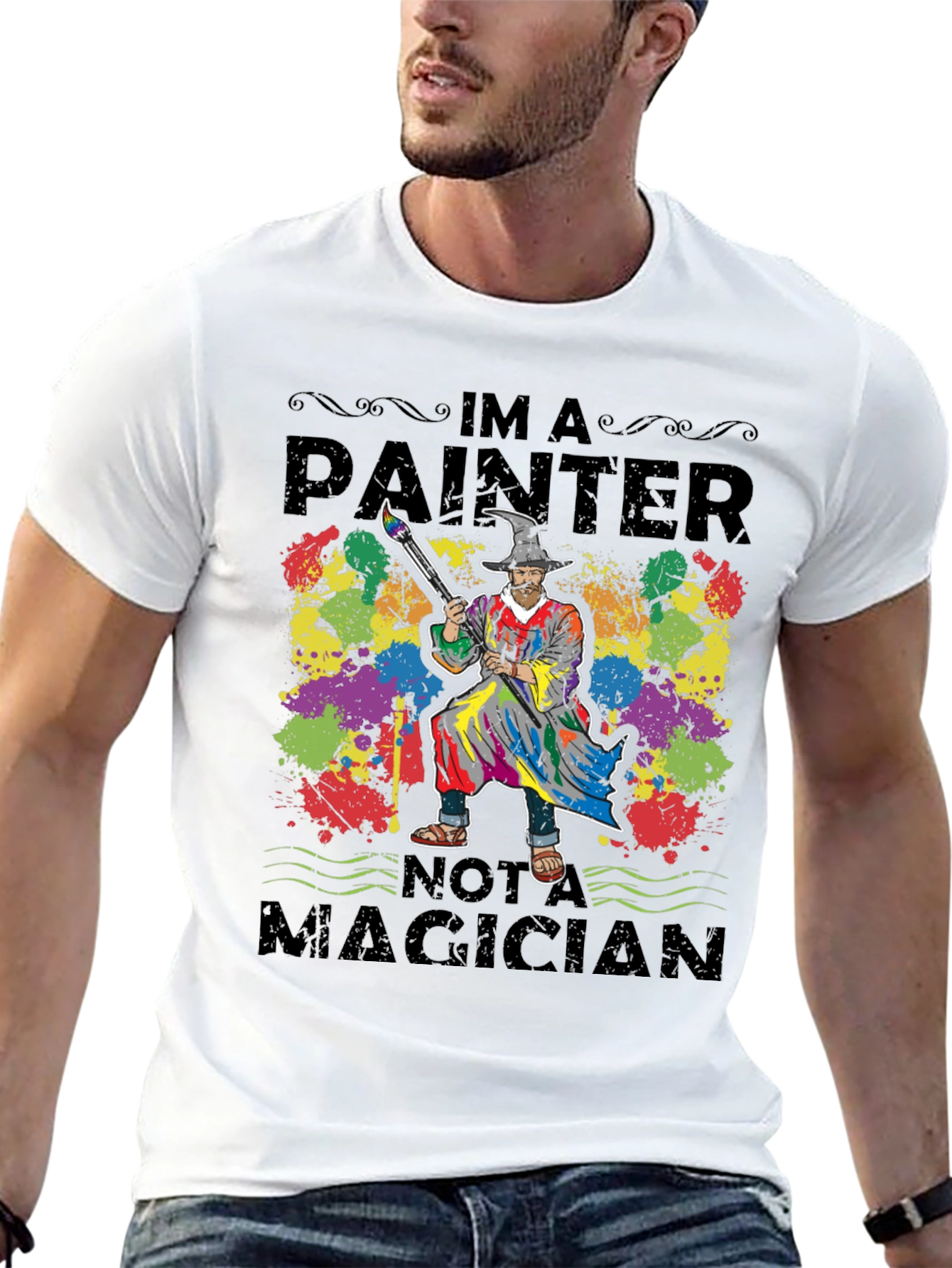 Black Painter T-Shirt: I'm a Painter Not a Magician Tee view 13