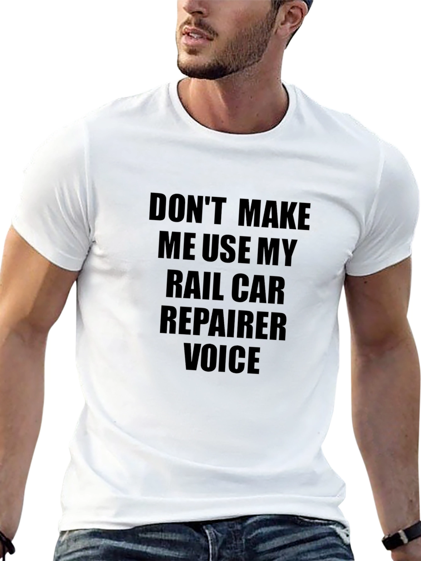 Black Rail Car Repairer Voice Graphic Tee - Black view 13