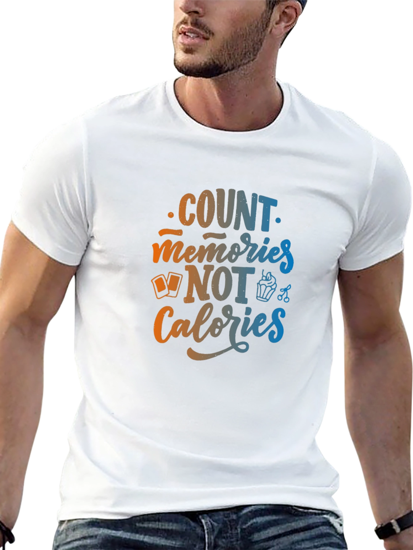 Black Count Memories Not Calories Graphic Tee view 13