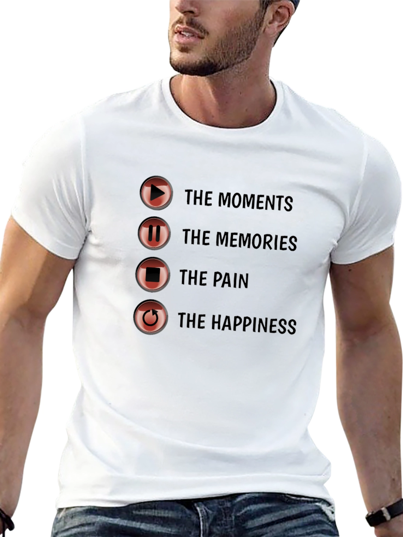 Black Moments Memories Pain Happiness Graphic Tee view 13